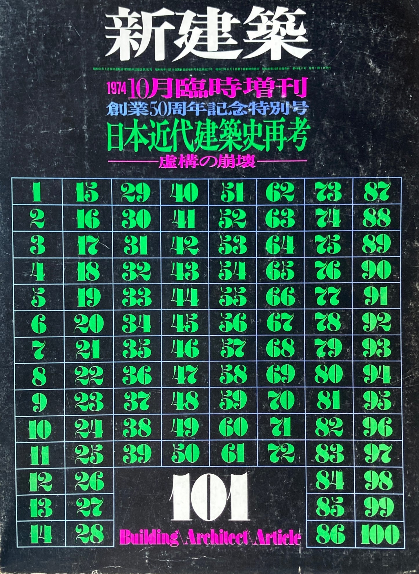 新建築 1974年10月号臨時増刊 創業50周年記念特別号 日本近代建築史再考 虚構の崩壊