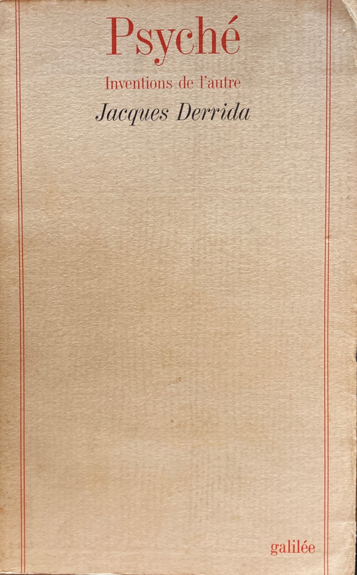PSYCHE Jacques Derrida ジャック・デリダ