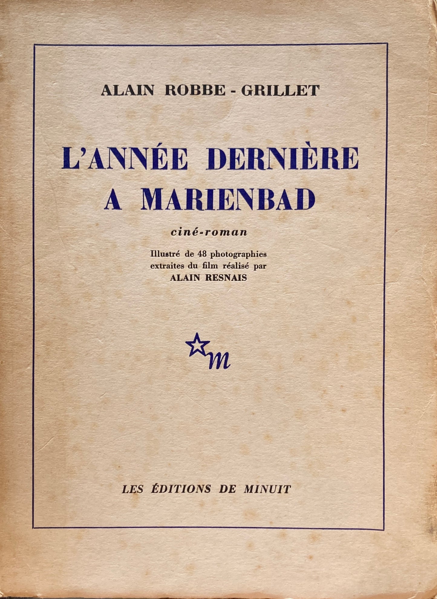 L'année dernière a Marienbad Alain Robbe-Grillet アラン・ロべ・グリエ