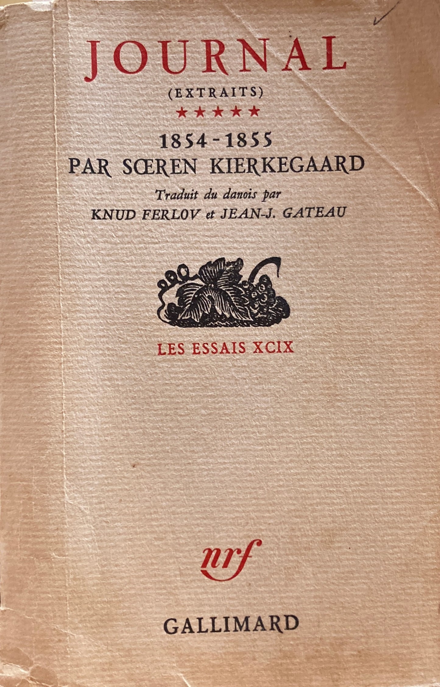 JOURNAL EXTRAITS 1854-1855 SOEREN Kierkegaard セーレン・キェルケゴール