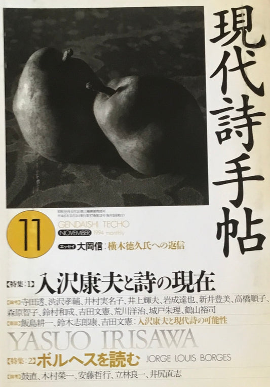 現代詩手帖 1994年11月号 入沢康夫と詩の現在