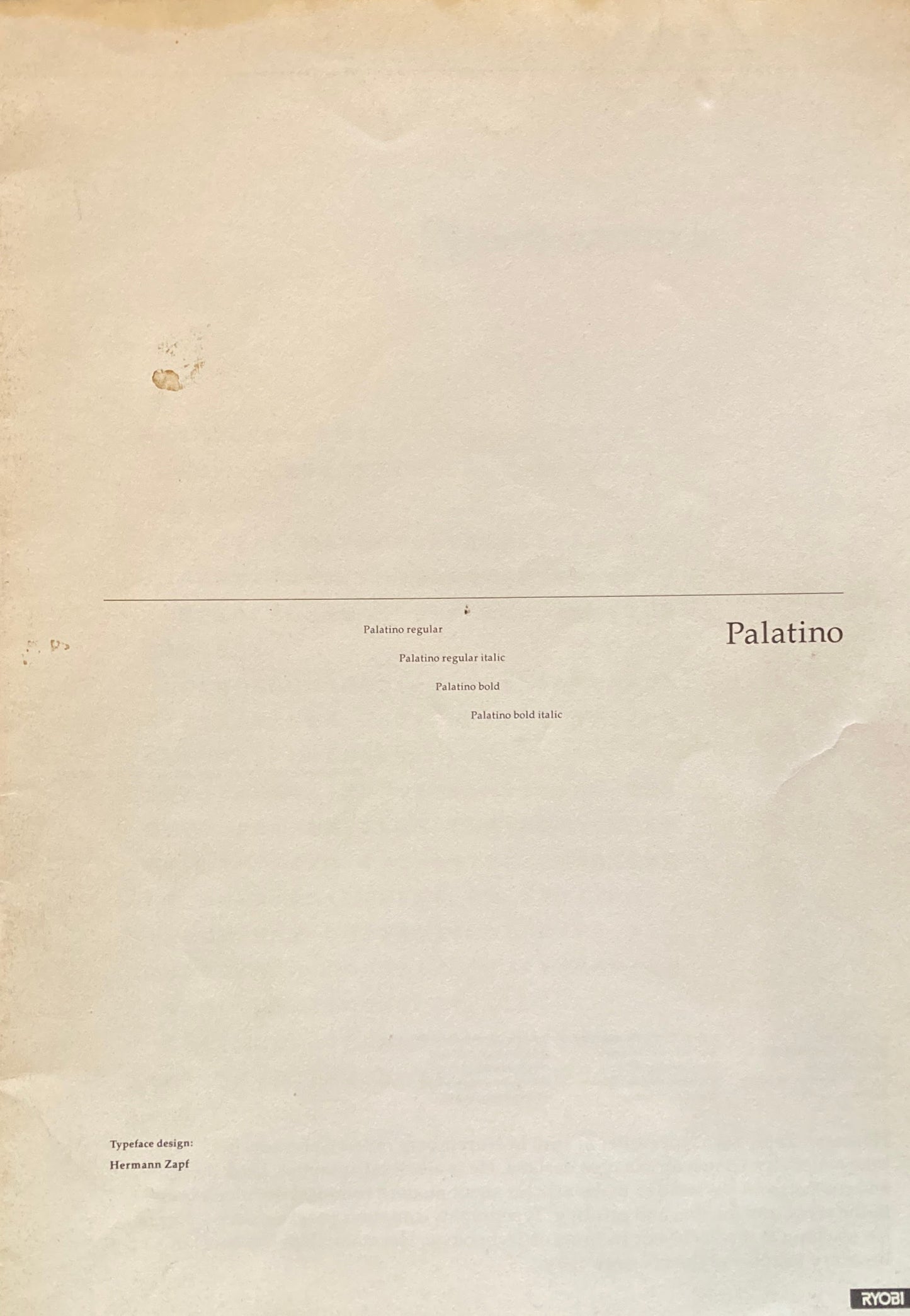 リョービ・パラティノ・ファミリー Palatino RYOBI