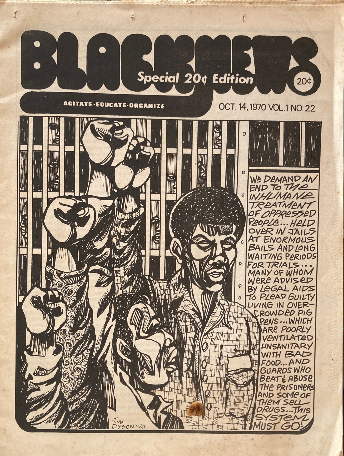 Black News Vol. 1, No. 22, Oct.14,1970 Special 20c edition