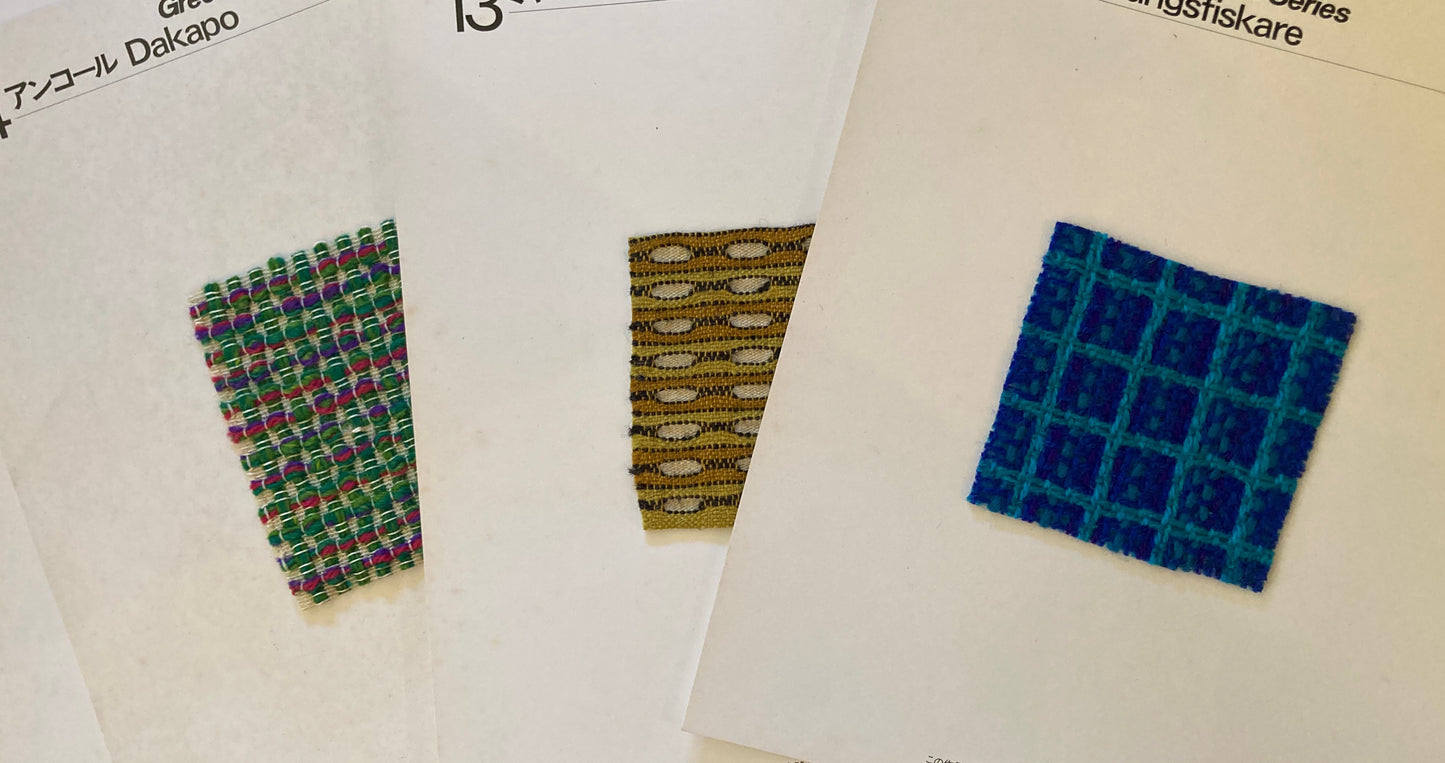 マリン セランデルのスウェーデン織 技法と作品 織物見本8種たとう入 付