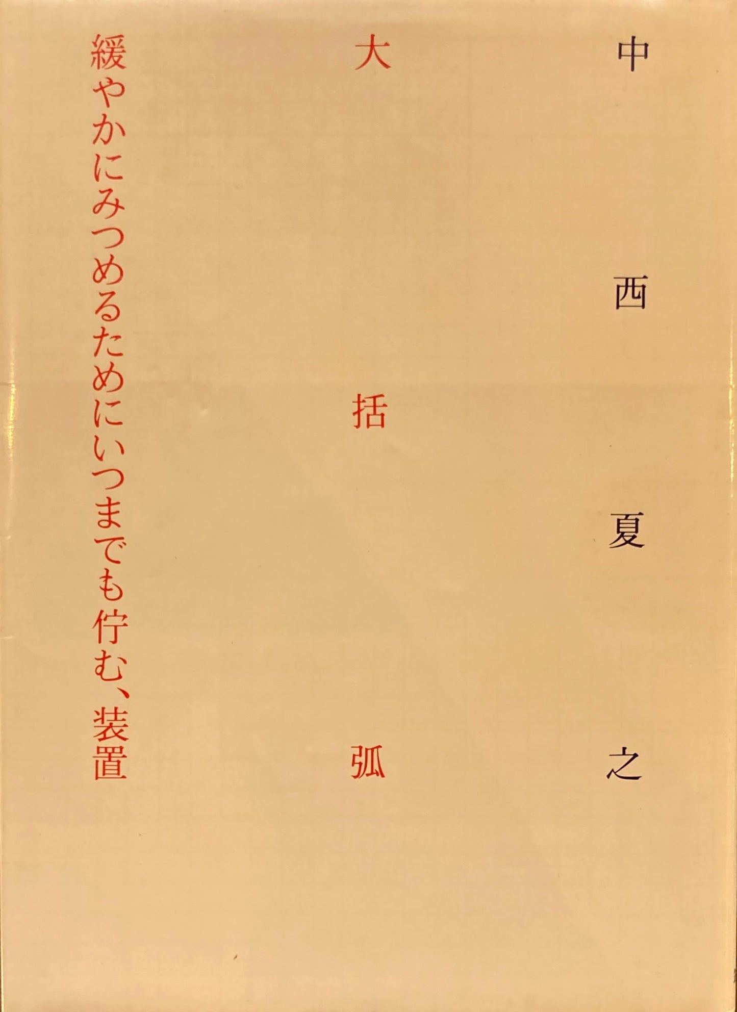 中西夏之 大括弧 緩やかにみつめるためにいつまでも佇む、装置