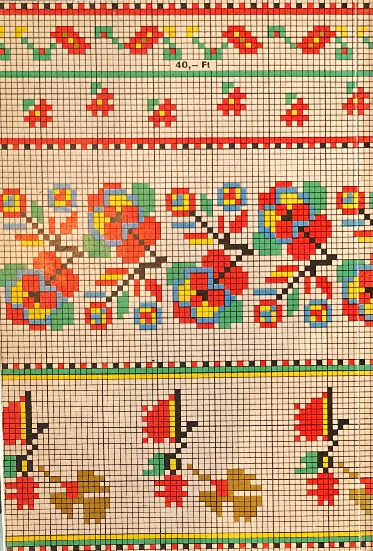 Keresztszemes Hímzésminták ハンガリークロスステッチ刺繍図案