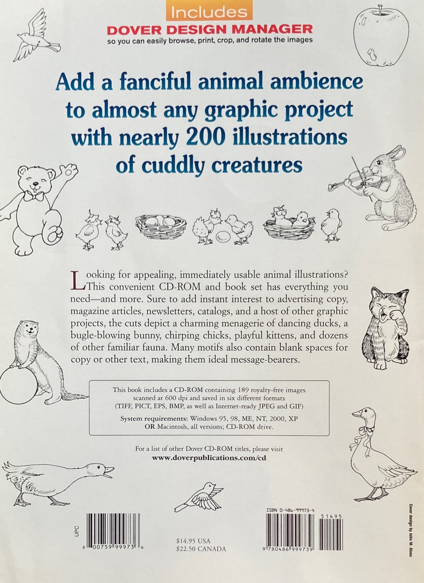 Whimsical Animals Illustrations CD-ROM and Book Dover