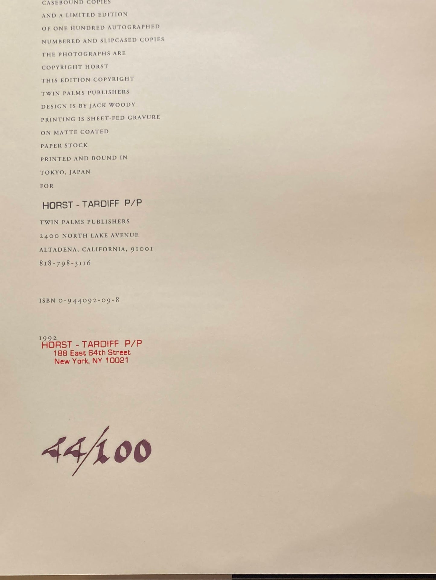 FORM HORST  limited edition