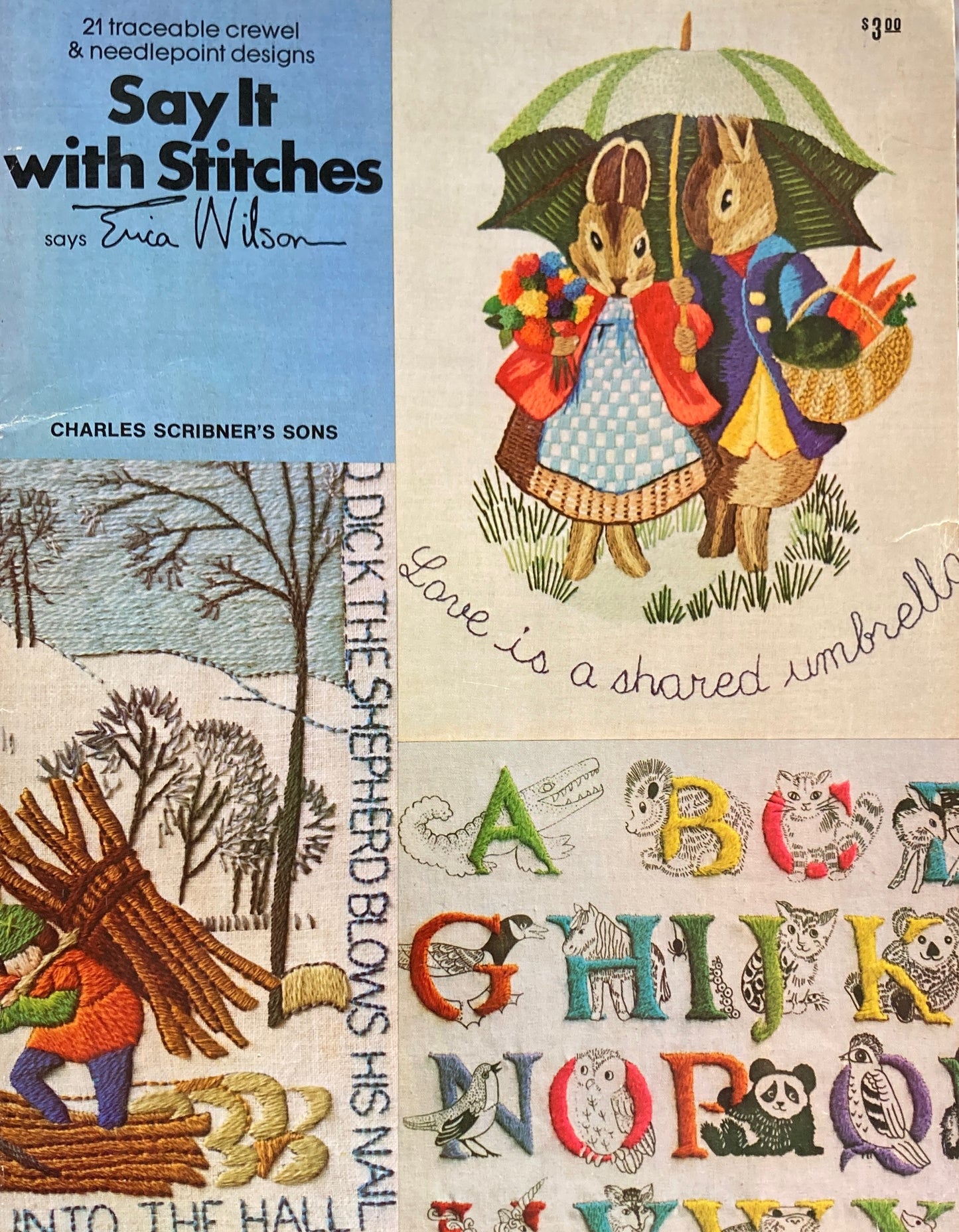 Say It With Stitches 21 Traceable Crewel and Needlepoint Designs