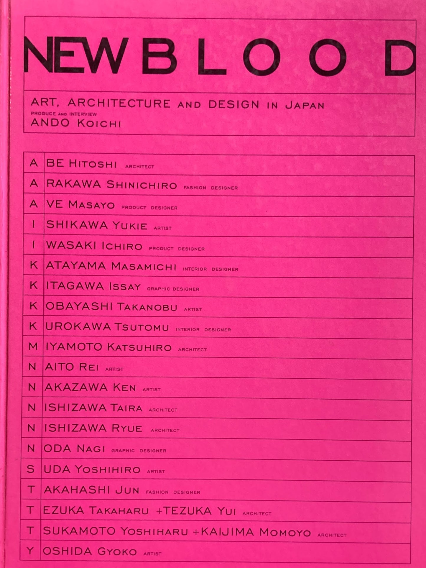 NEW BLOOD ART, ARCHITECTURE AND DESIGN IN JAPAN 安東孝一