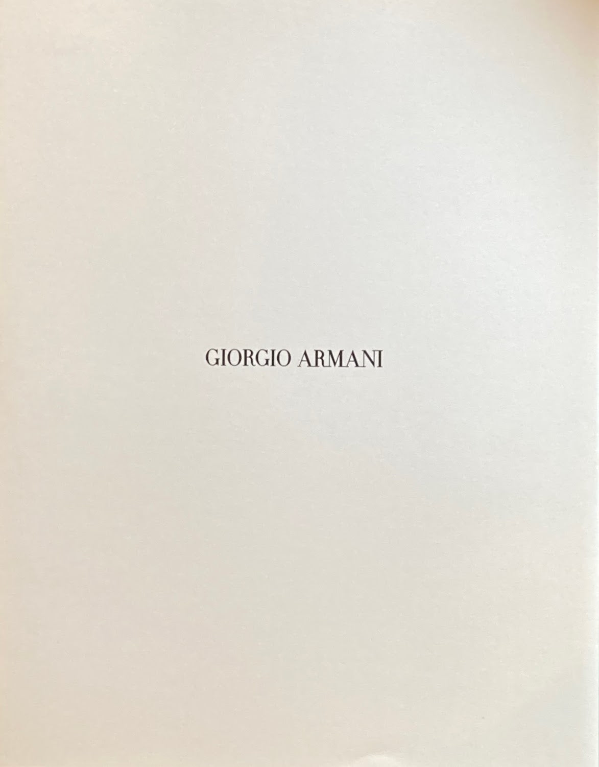 Giorgio Armani Autumn/Winter 2000 カタログ