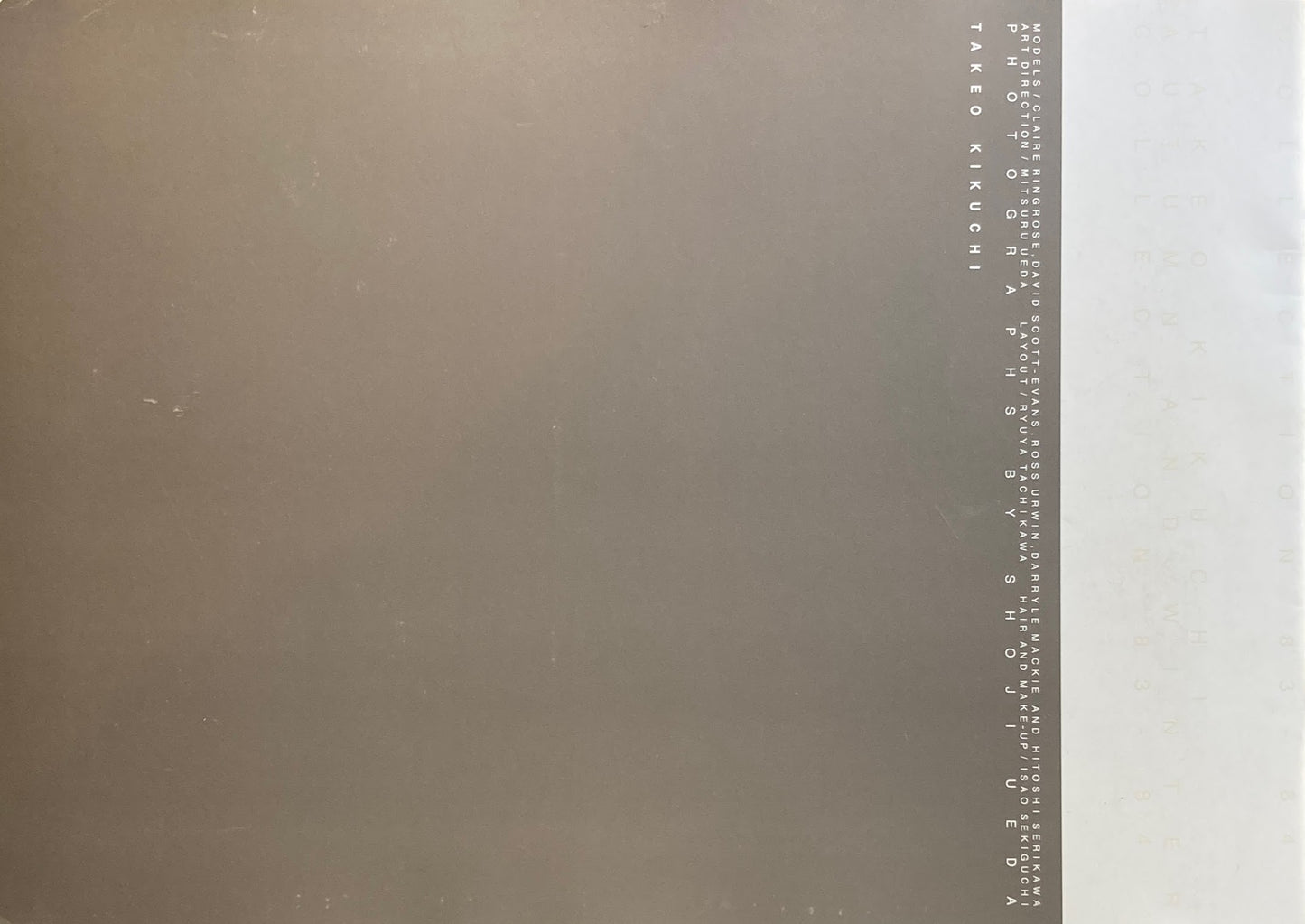 TAKEO KIKUCHI AUTUMN AND WINTER COLLECTION '83-'84 Photographs by Shoji Ueda 植田正治 MEN'S BIGI Reproduced and published in 2003