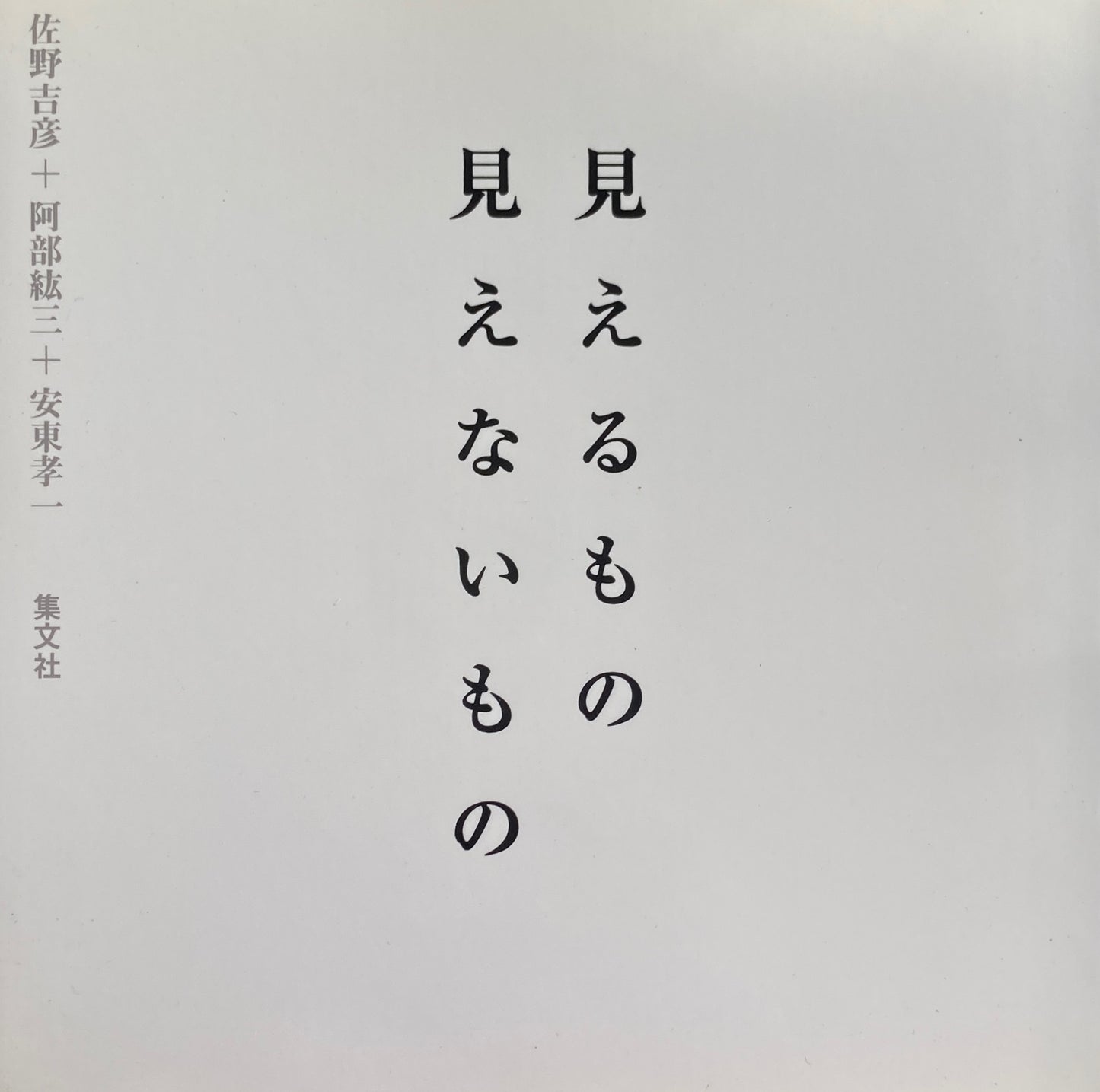 見えるもの見えないもの 佐野吉彦 阿部絋三 安東孝一