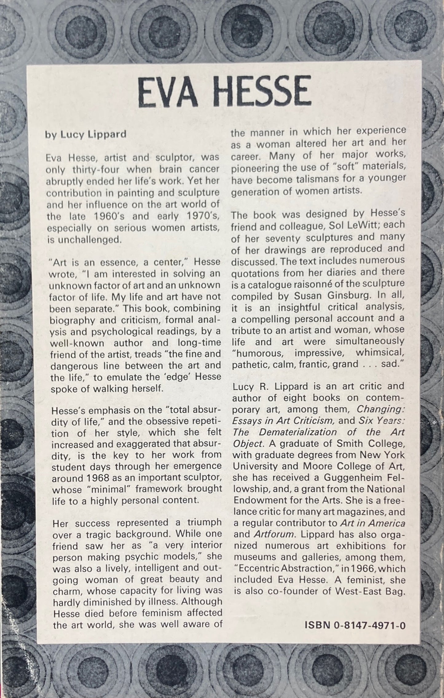 EVA HESSE by Lucy Lippard エヴァ・ヘッセ