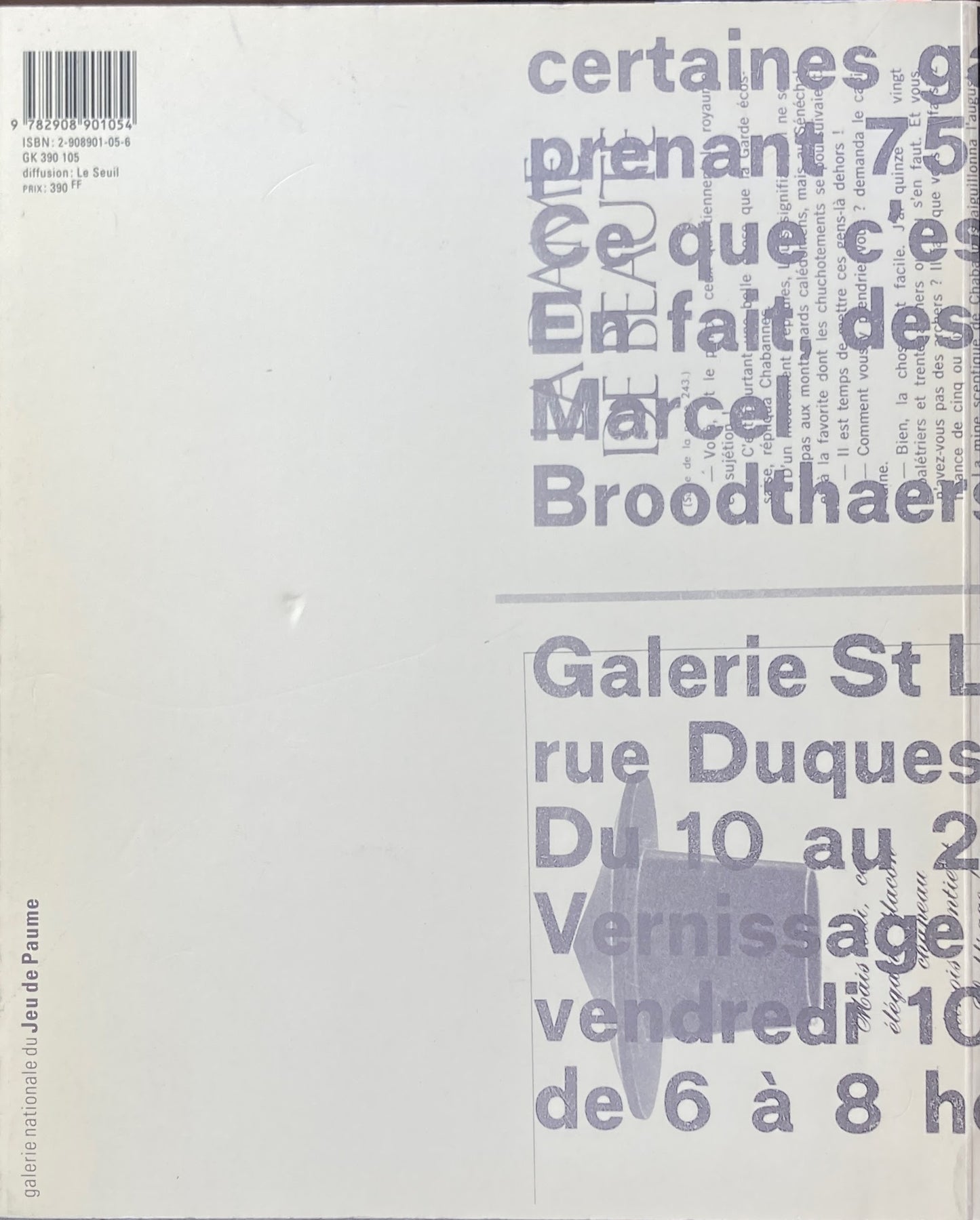 Marcel Broodthaers Galerie Nationale du Jeu de Paume マルセル・ブロータス