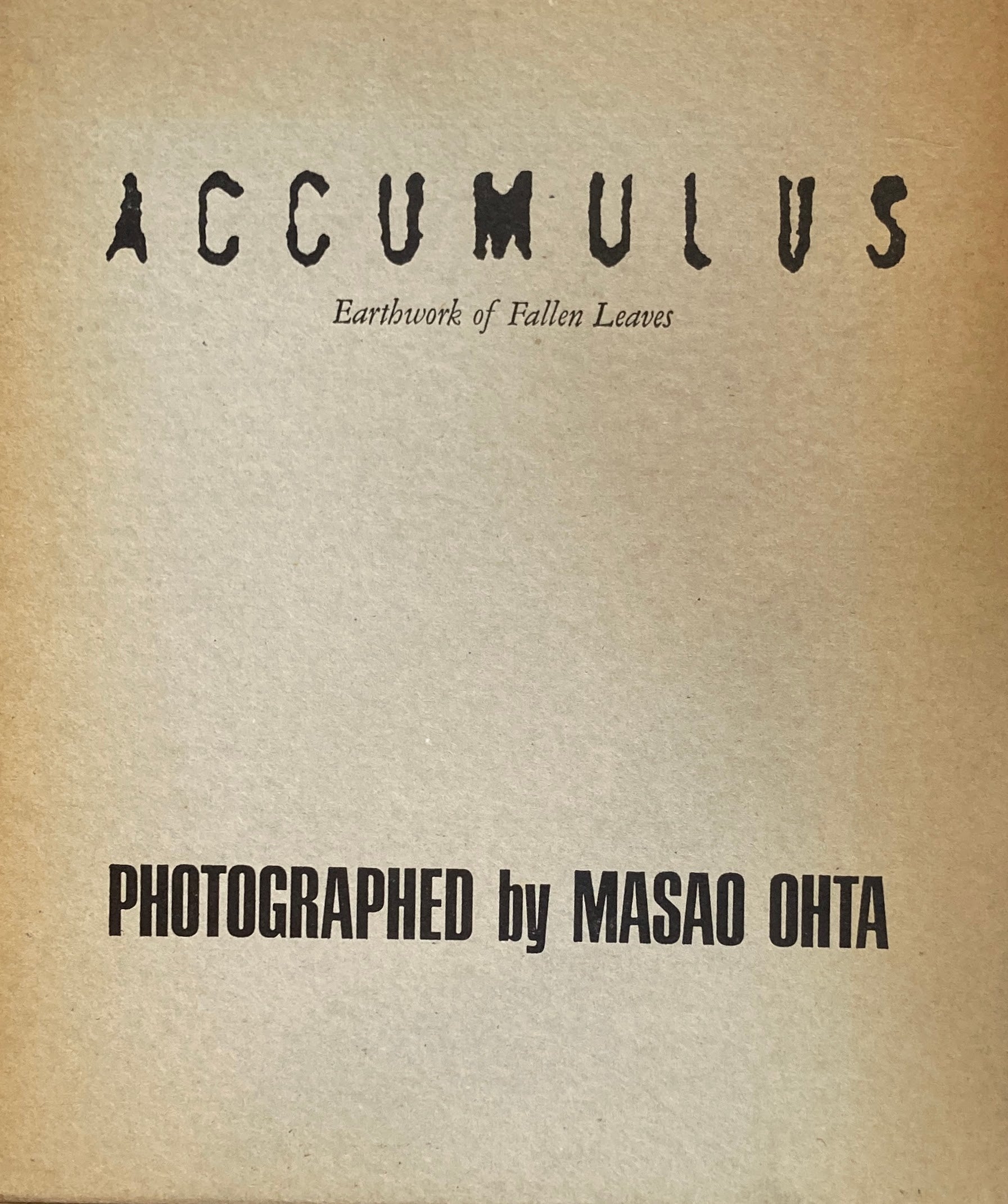 落葉　写真集　ACCUMULUS　by　MASAO OHTA　オオタマサオ ACCUMULUS オオタ・マサオ写真集 – smokebooks shop