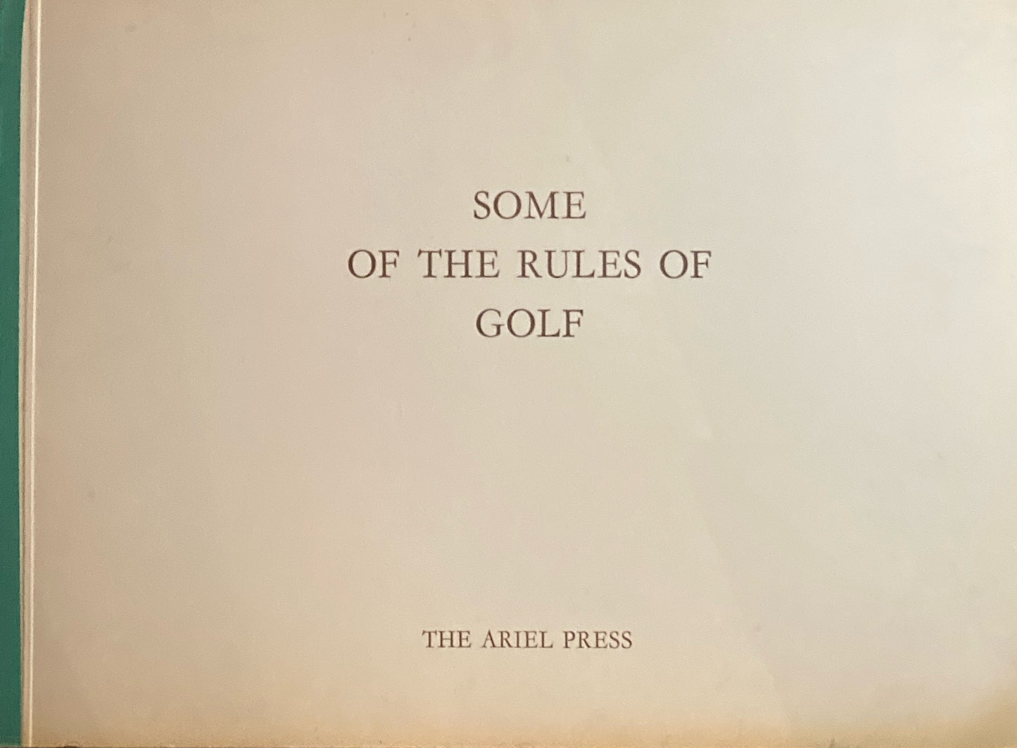 Some of The Rules of Golf