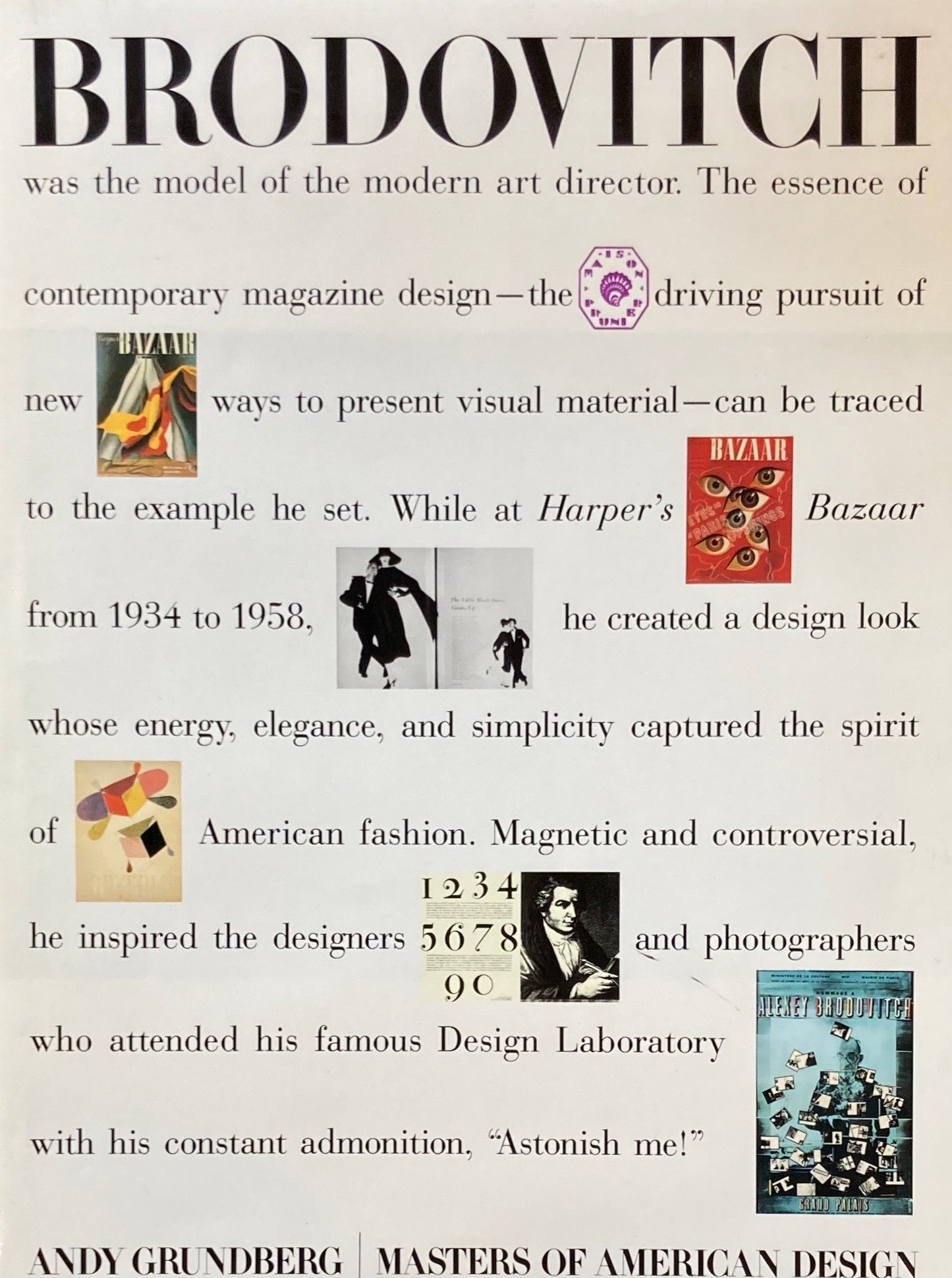 Brodovitch Masters of American Design Andy Grundberg