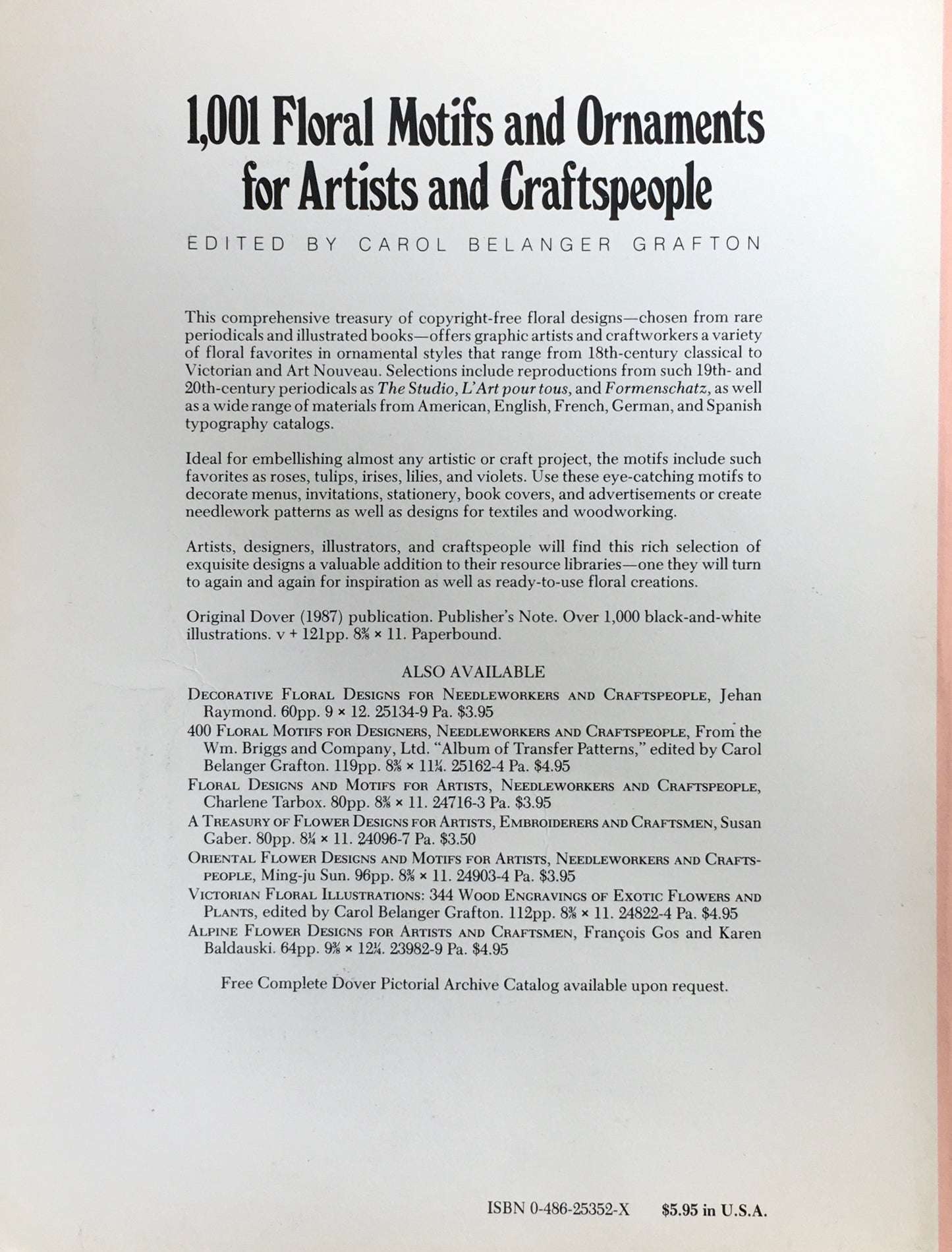 1001 Floral Motifs and Ornaments for Artists and Craftspeople Dover