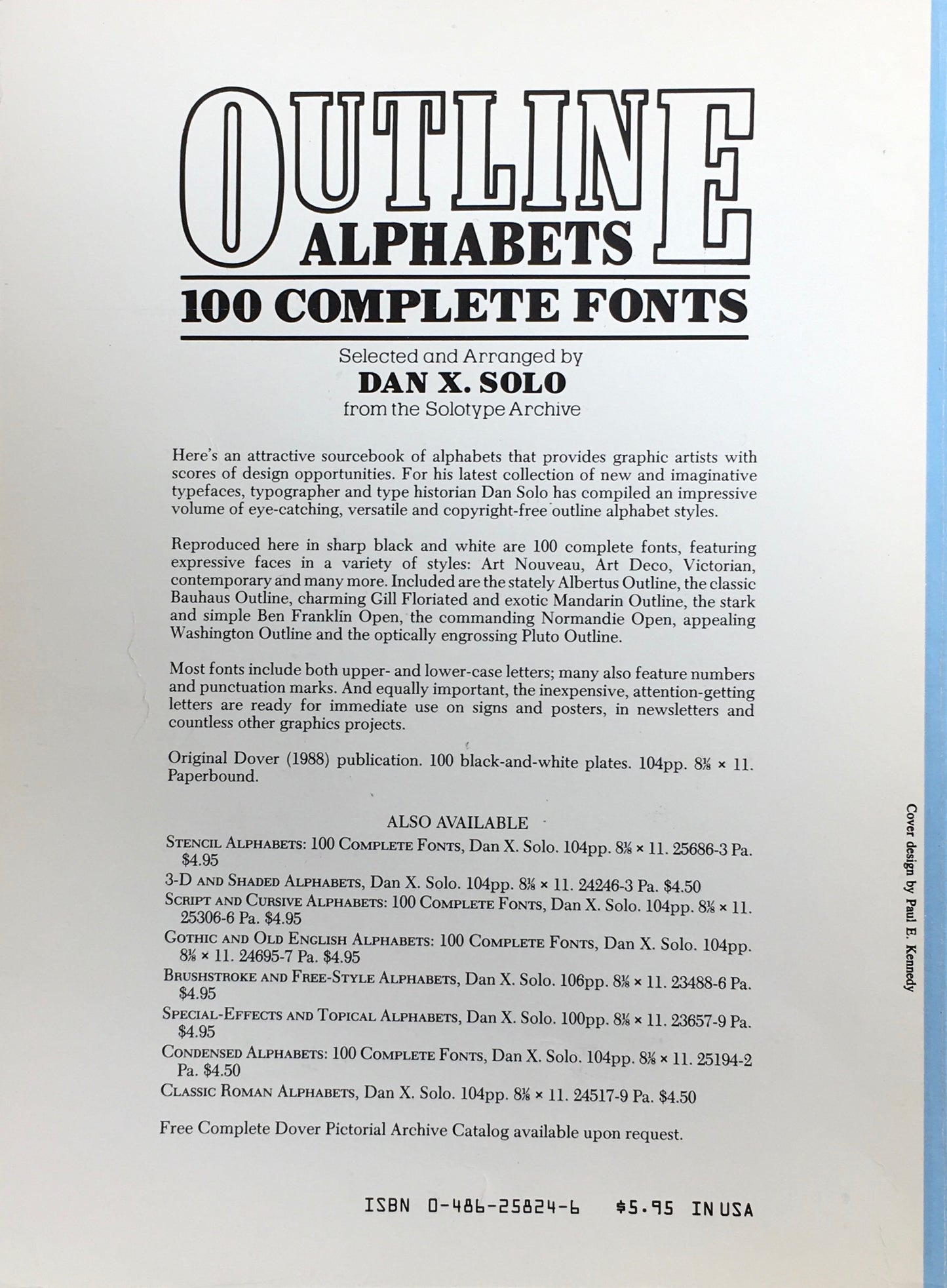 Outline Alphabets 100 Complete Fonts Dover