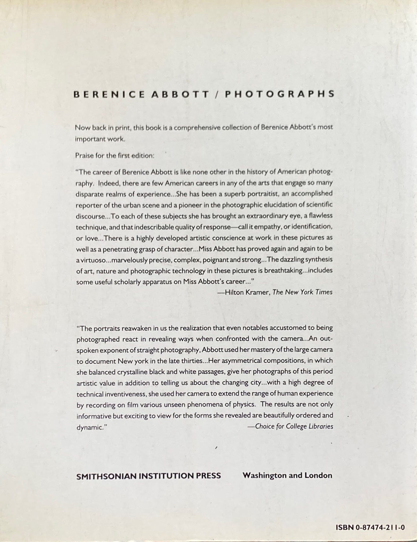 Photographs Bernice Abbott ベレニス・アボット写真集