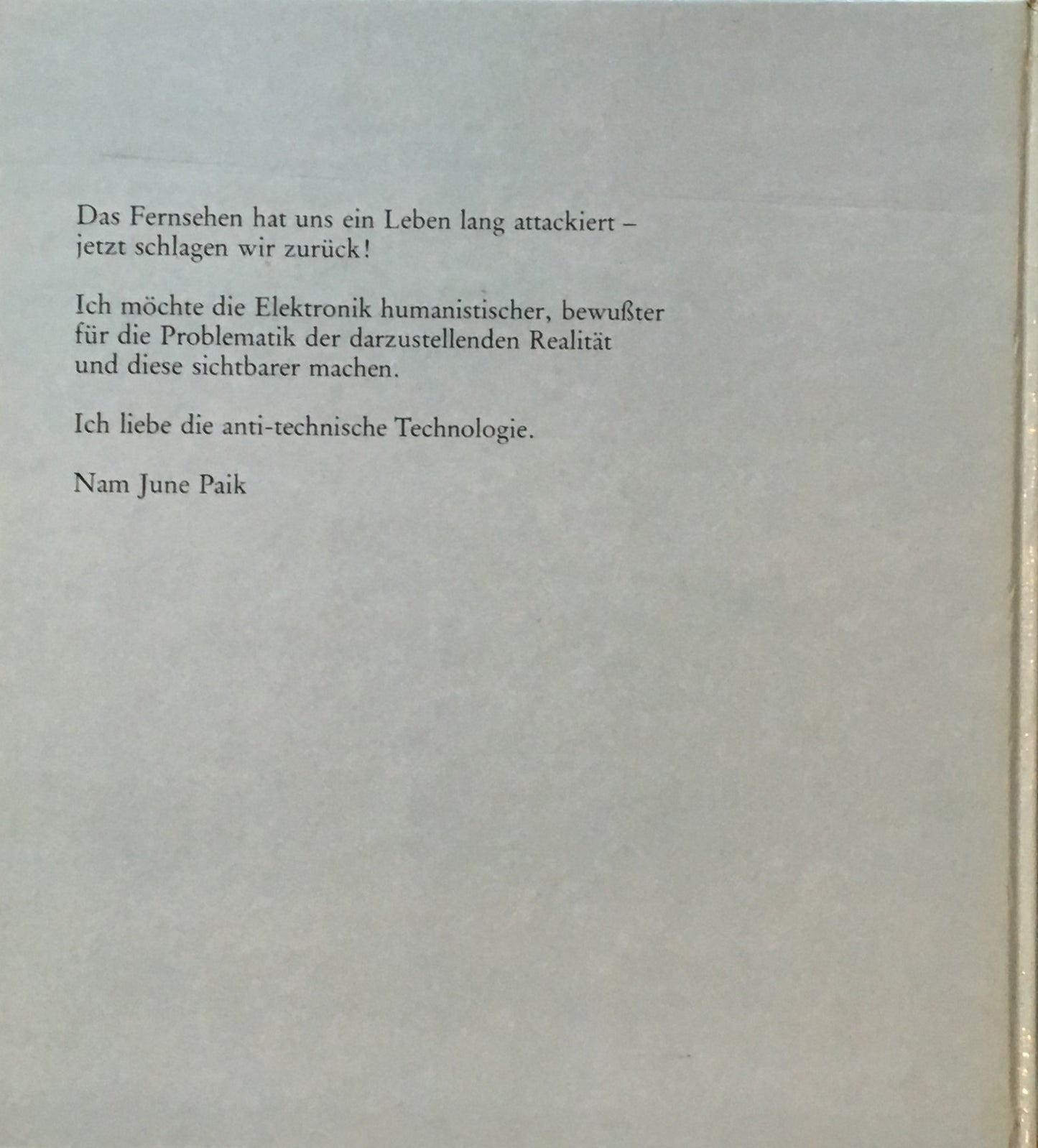 ナム・ジュン・パイク Nam June Paik Fluxus-Video Wulf Herzogenrath