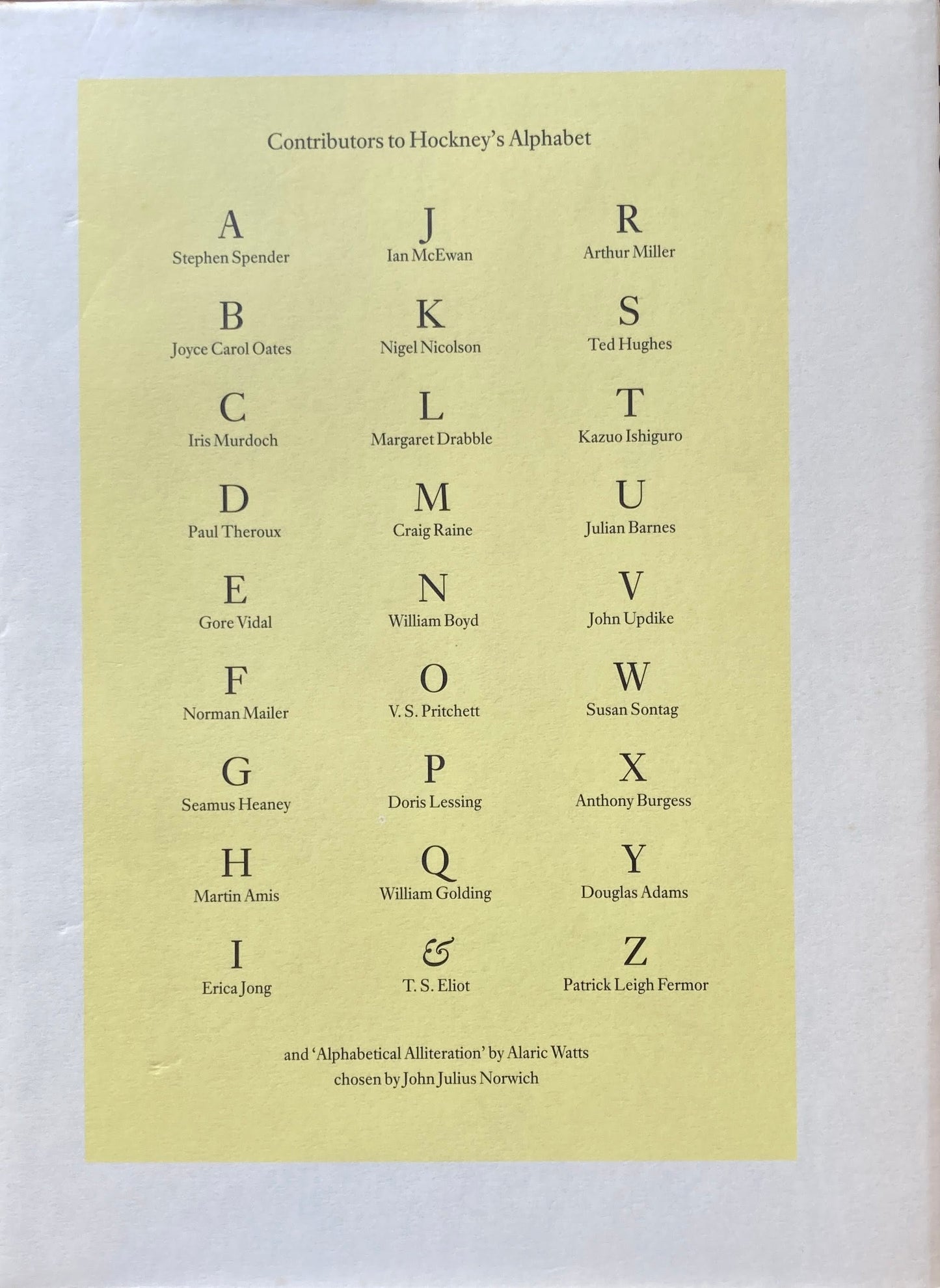 HOCKNEY'S Alphabet Drawings by David Hockney