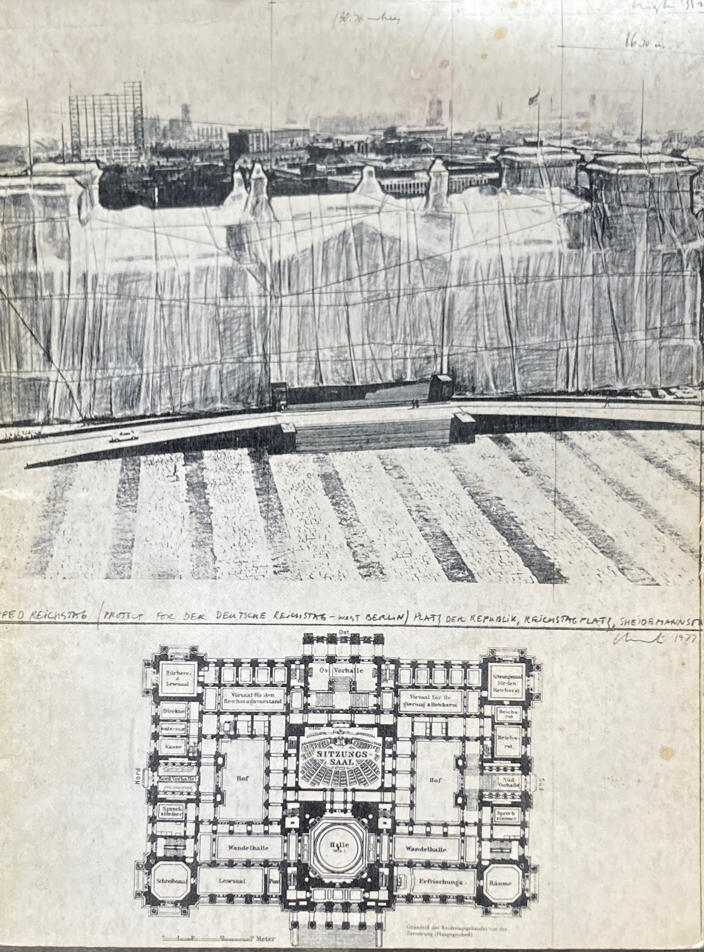 Christo Project for Wrapped Reichstag,Berlin クリスト 1977 Annely Juda Fine Art