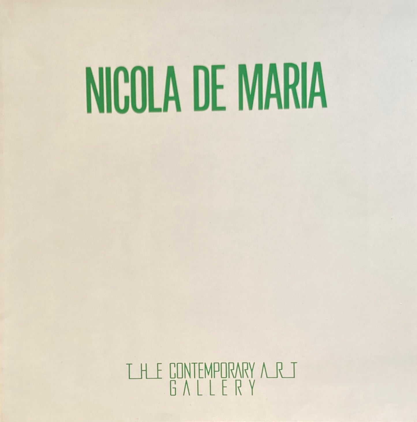 NICOLA DE MARIA 1988 ニコラ・デ・マリア 西武池袋