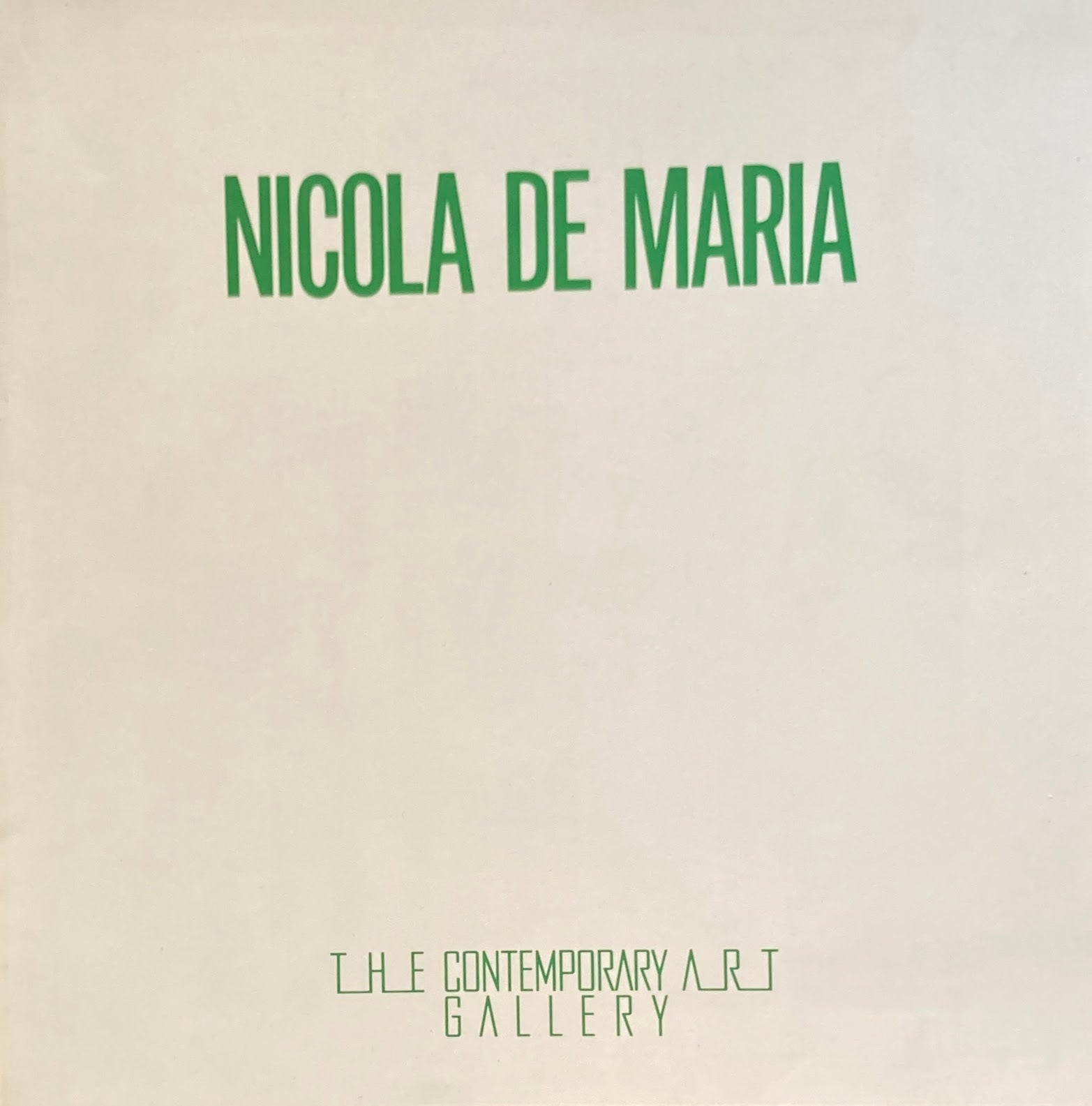 NICOLA DE MARIA 1988 ニコラ・デ・マリア 西武池袋