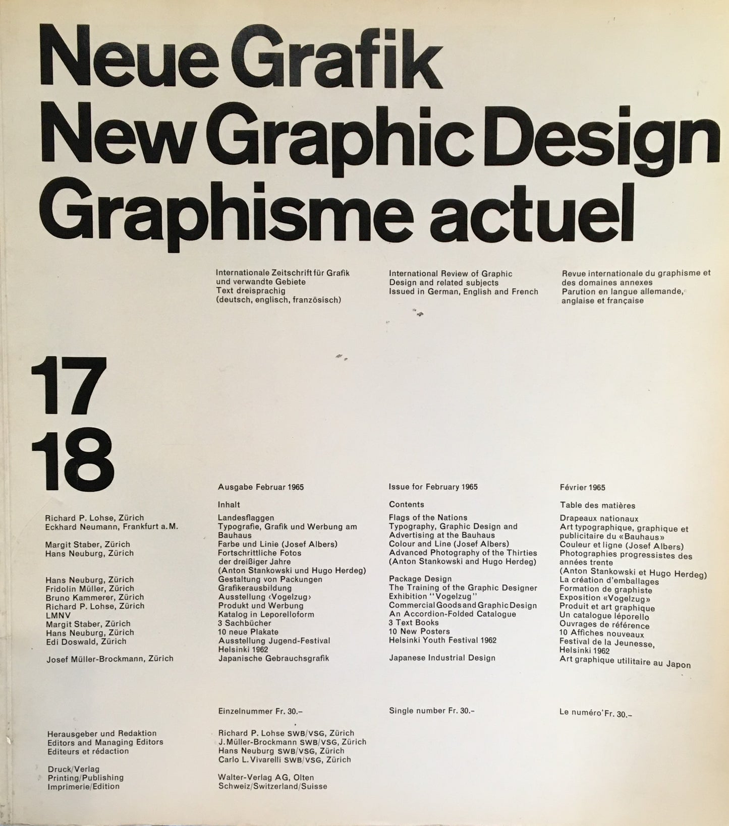Neue Grafik/New Graphic Design/Graphisme actuel no.17/18
