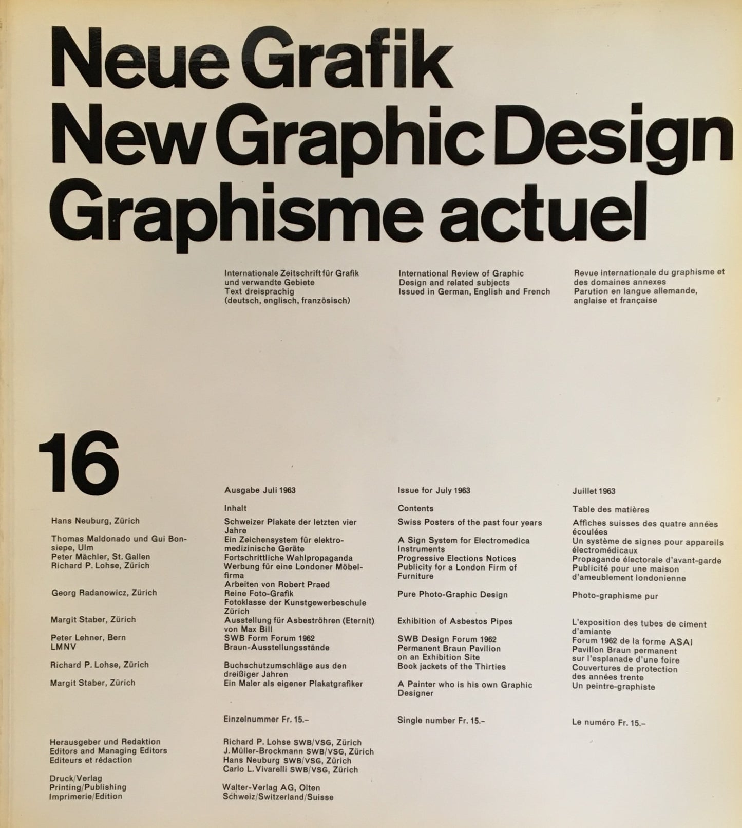 Neue Grafik/New Graphic Design/Graphisme actuel no.16