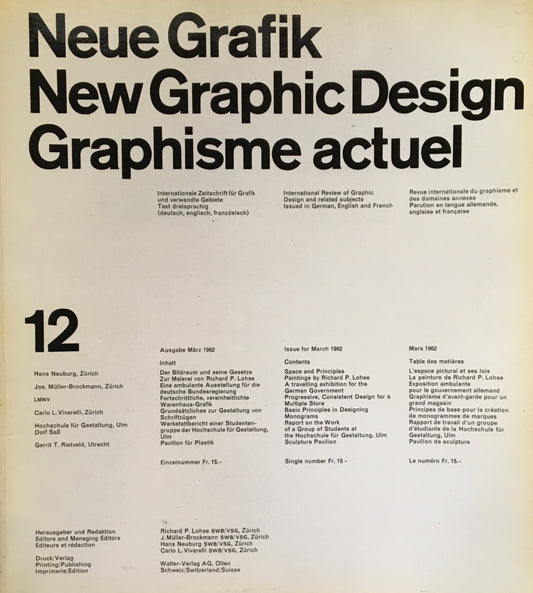 Neue Grafik/New Graphic Design/Graphisme actuel  no.12