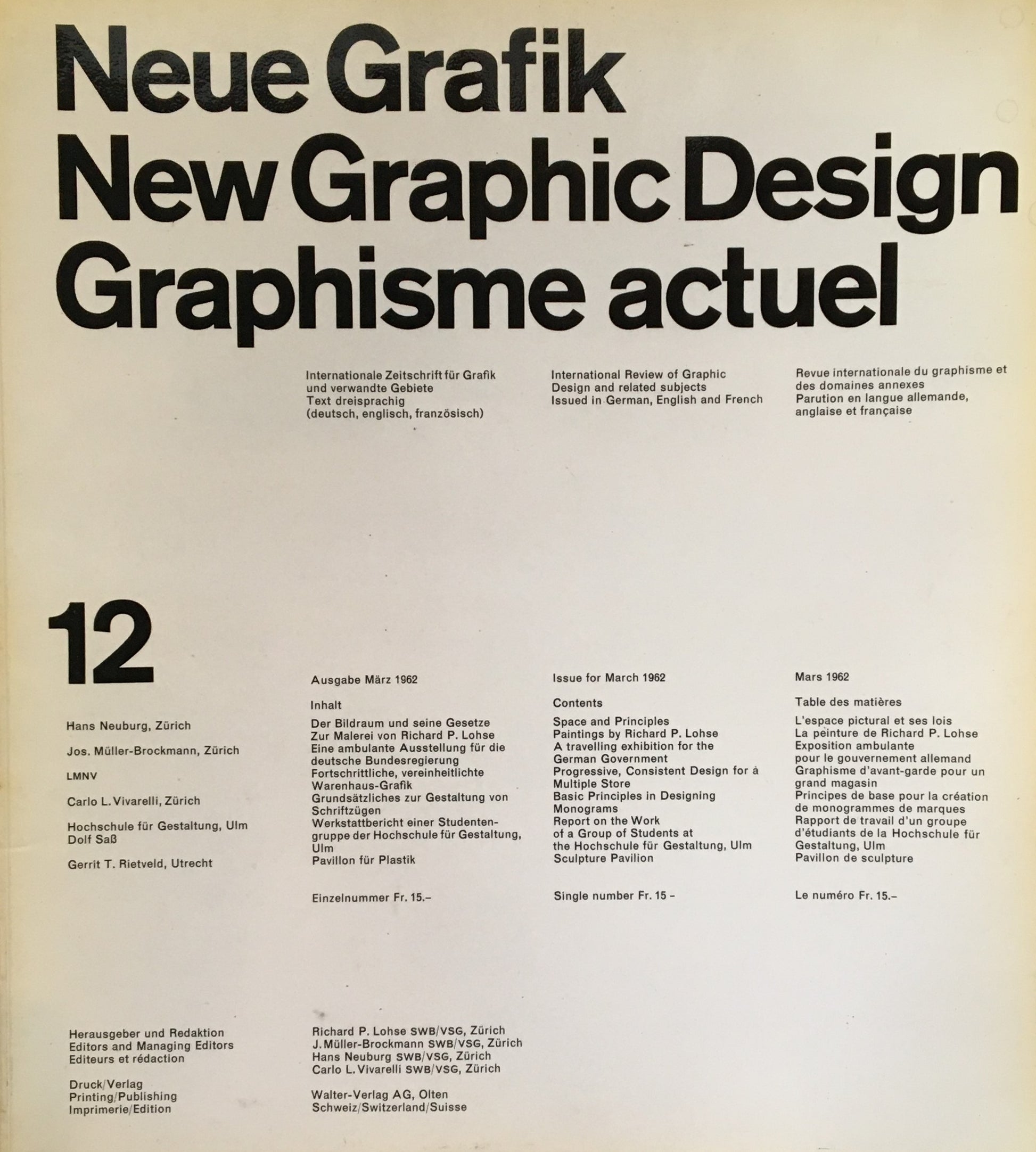 Neue Grafik/New Graphic Design/Graphisme actuel  no.12