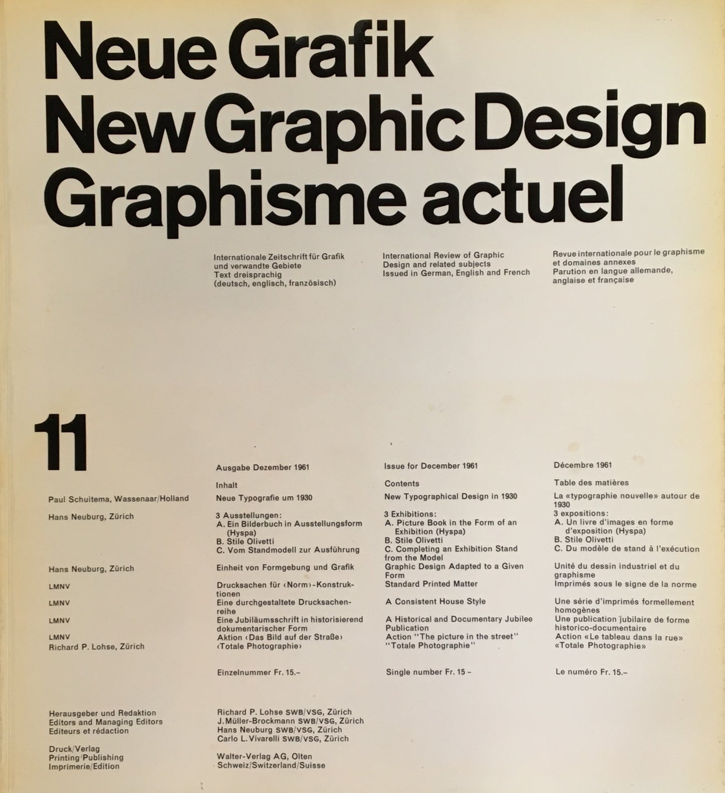 Neue Grafik/New Graphic Design/Graphisme actuel no.11