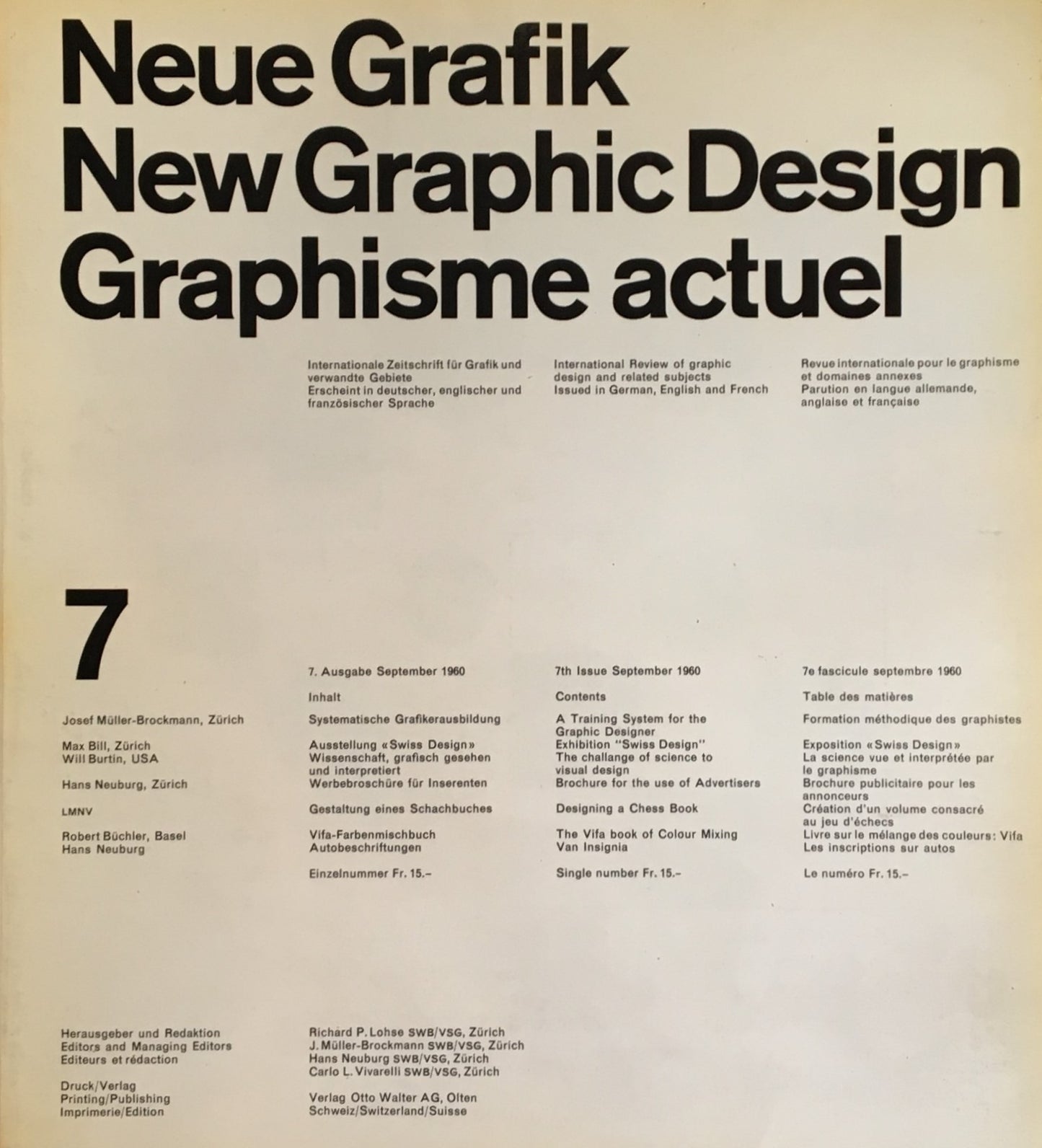 Neue Grafik/New Graphic Design/Graphisme actuel no.7