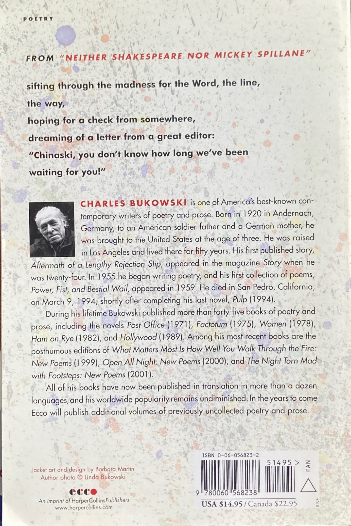 Sifting Through the Madness for the Word, the Line, the Way New Poems  Charles Bukowski  チャールズ・ブコウスキー