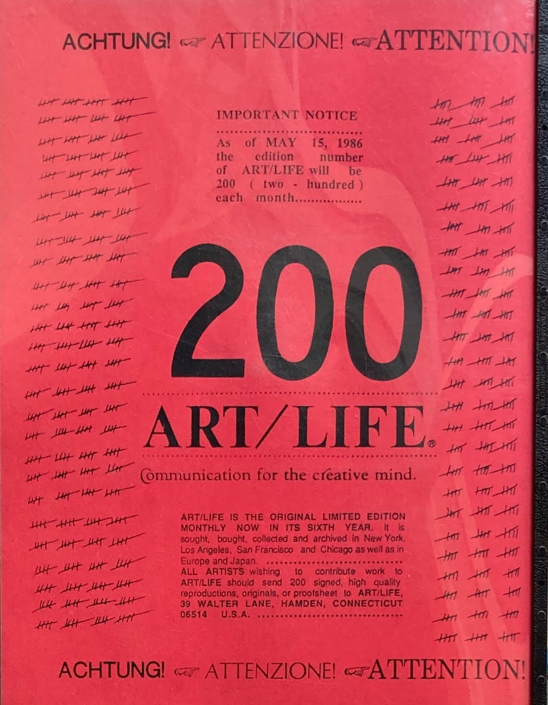 ART/LIFE Communication for the creative mind. Volume6,Number5 1986 May