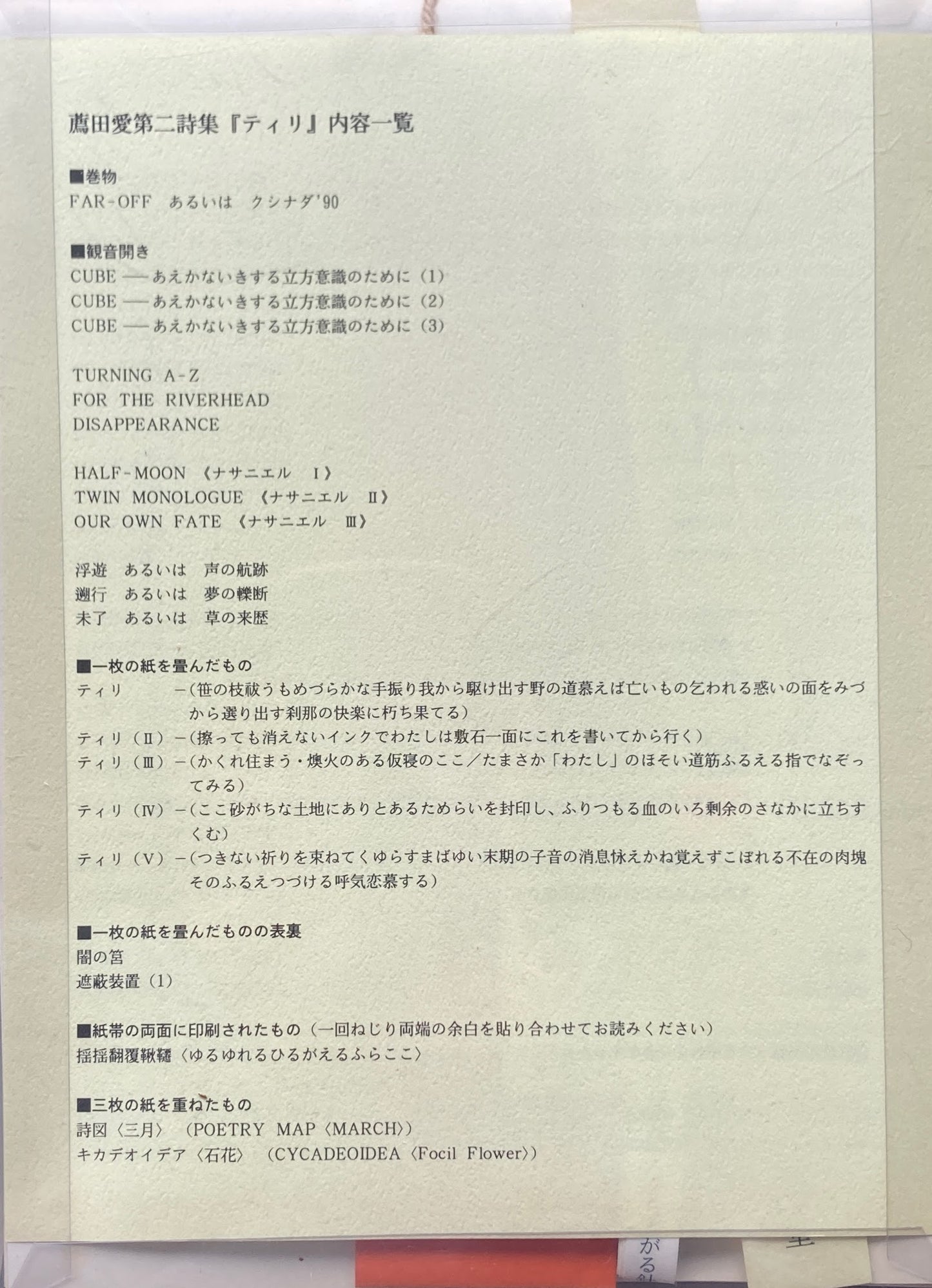 薦田愛第二詩集『ティリ』
