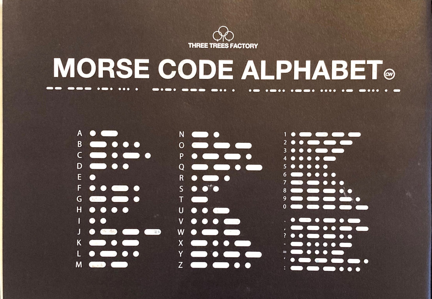 Morse Code Alphabet Three Trees Factory モールスコードアルファベット