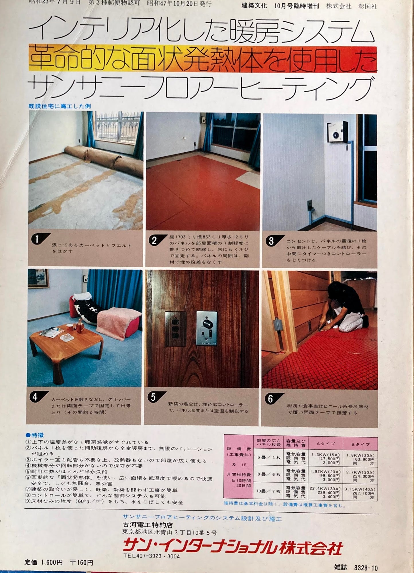 デザイナーのための設備チェックリスト 建築文化1973年10月号臨時増刊 No.312