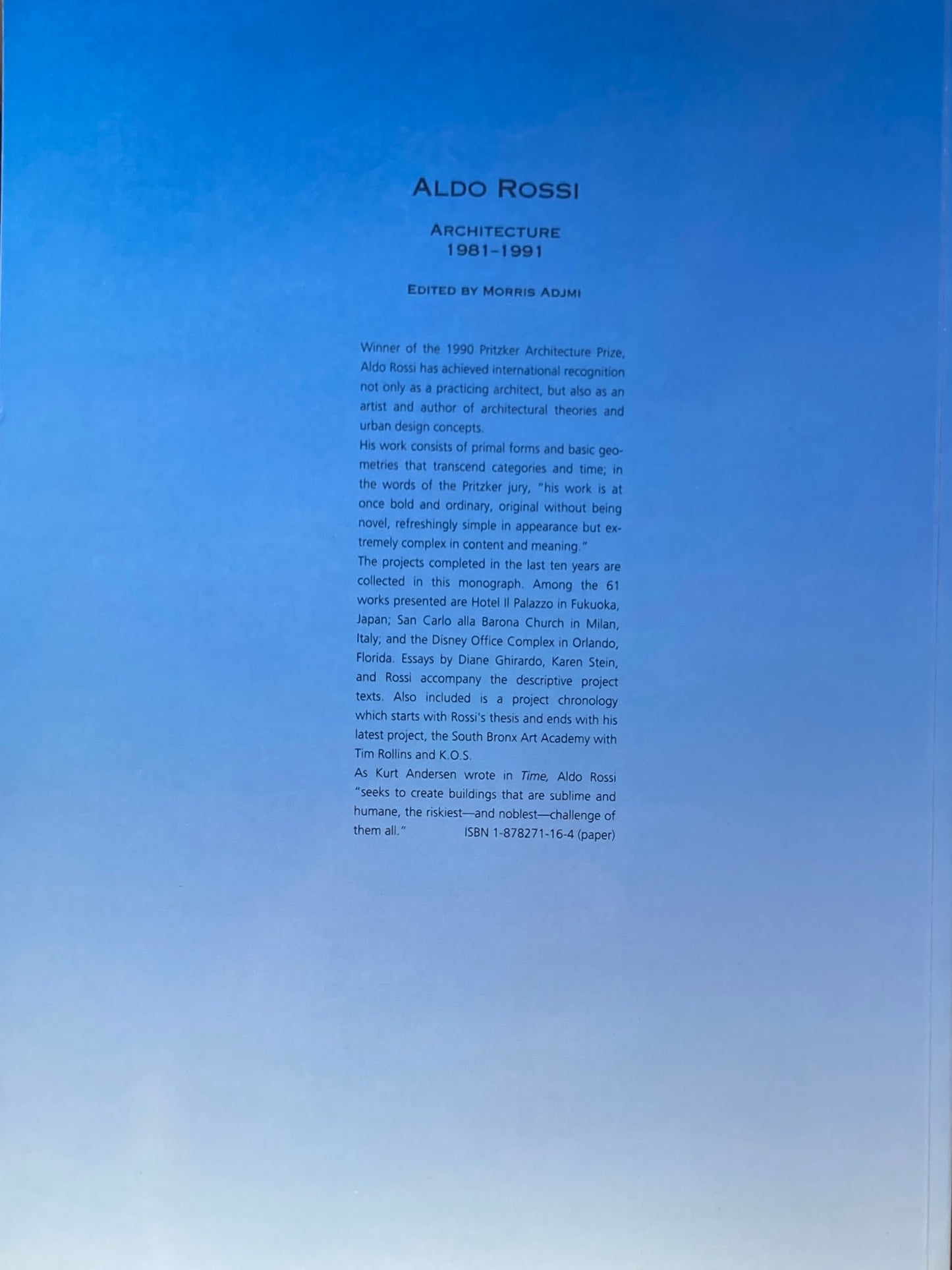 Aldo Rossi  Architecture 1981-1991 アルド・ロッシ