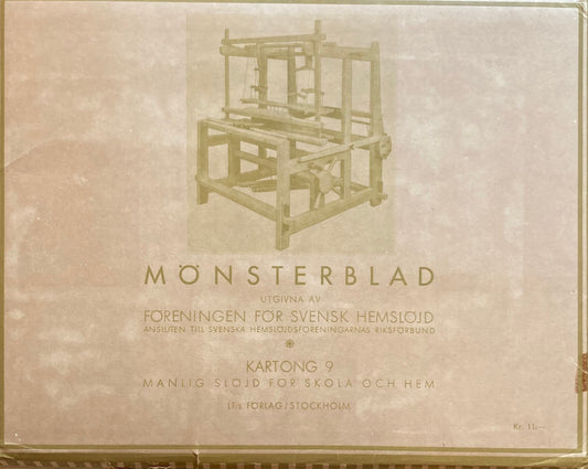 Monsterblad Utgivna av Foreningen for svensk hemslojd Manlig slojd for skola och hem KARTONG9 <日曜大工> スウェーデン手工芸協会