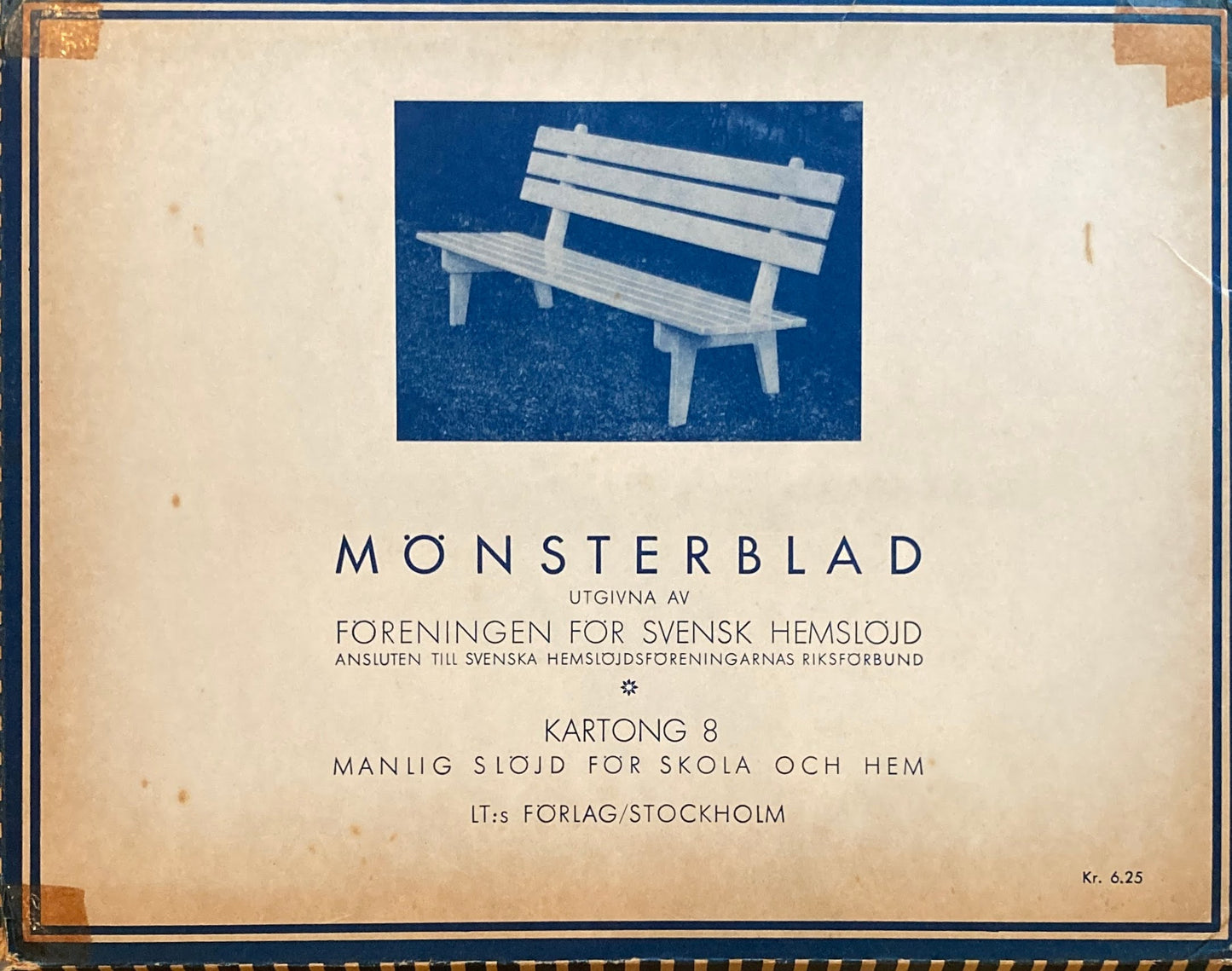 Monsterblad Utgivna av Foreningen for svensk hemslojd Manlig slojd for skola och hem KARTONG8 <日曜大工> スウェーデン手工芸協会