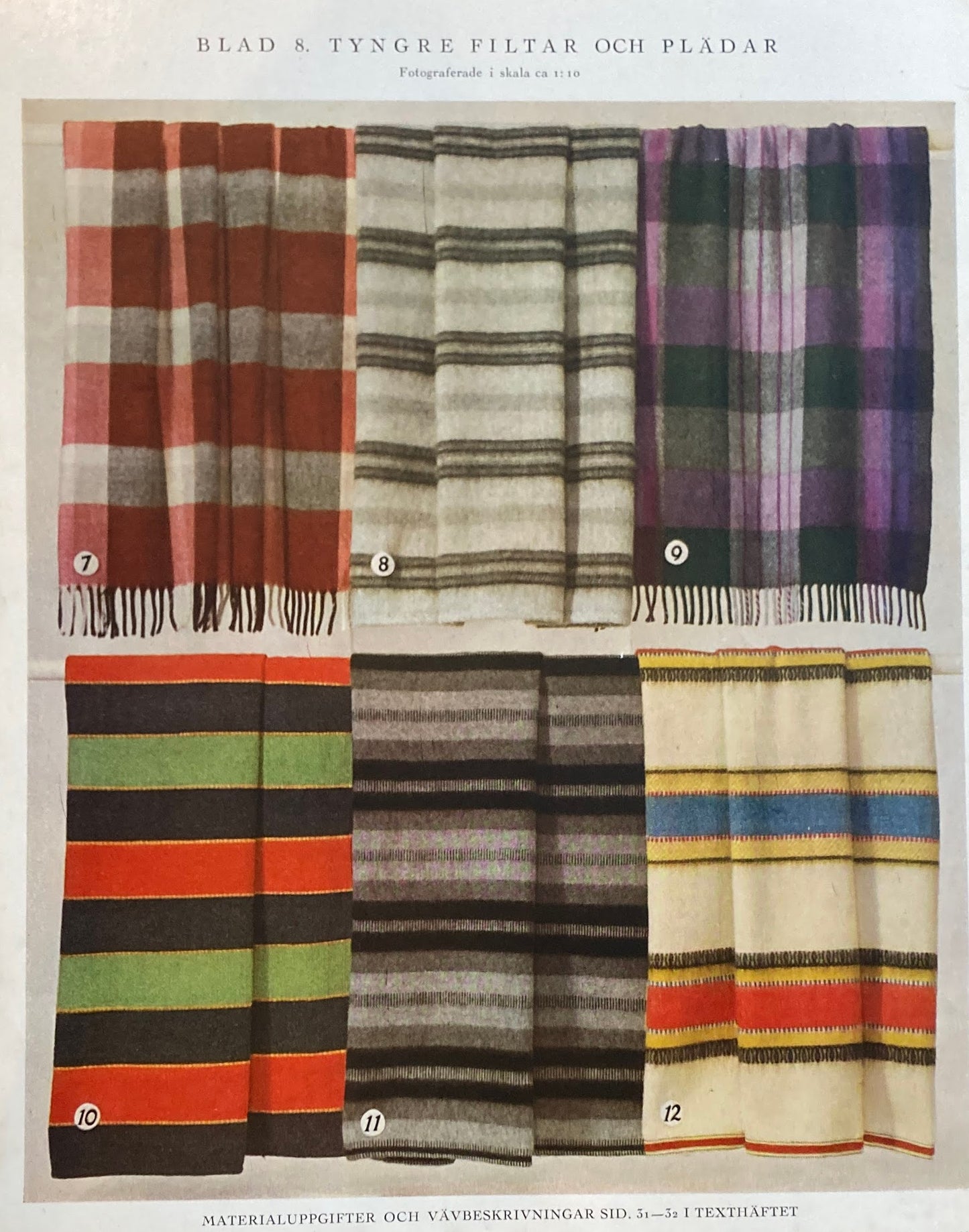 Monsterblad Utgivna av Foreningen for svensk hemslojd Yllevavnader KARTONG11 <ウール織> スウェーデン手工芸協会