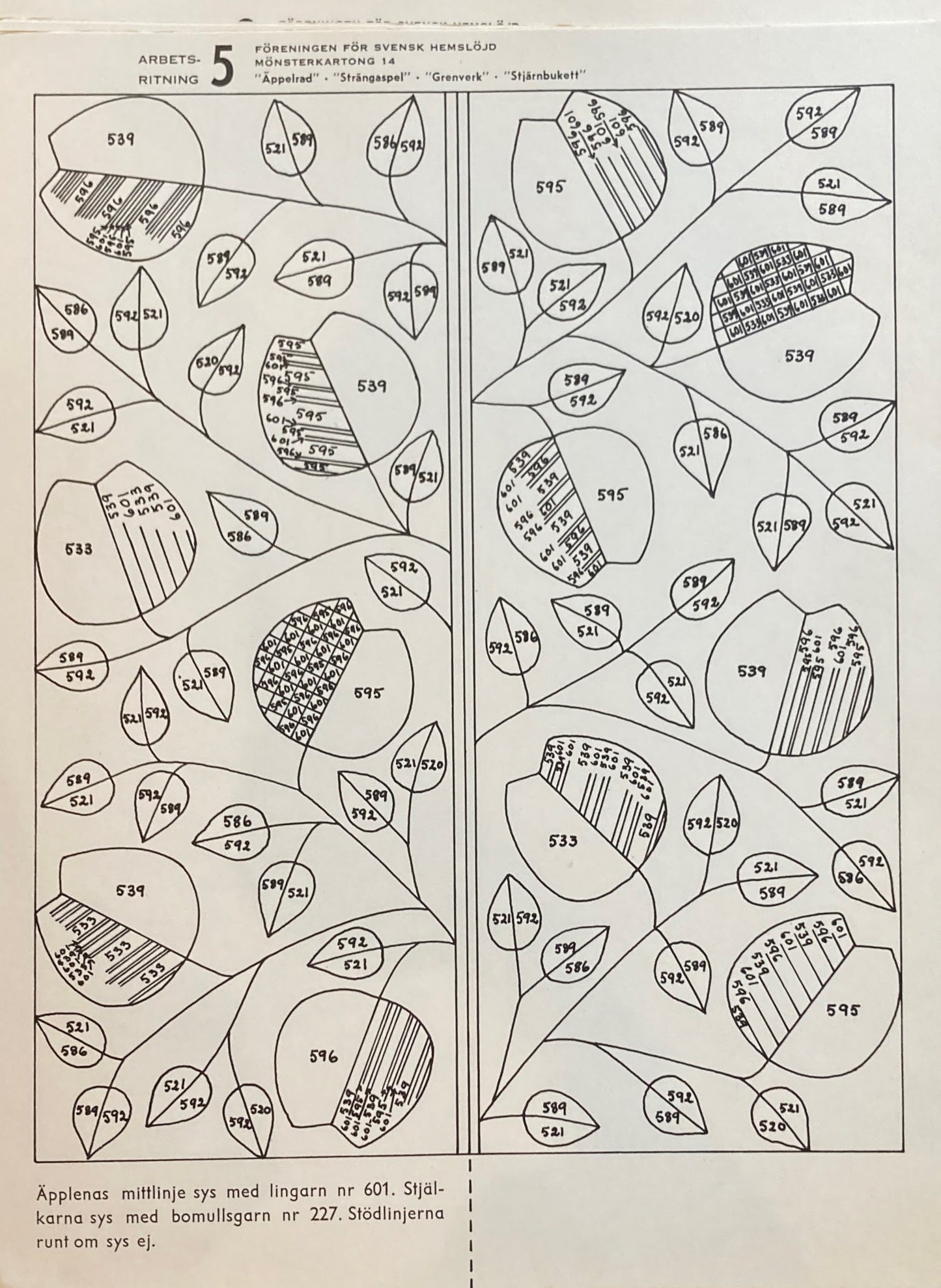 Monsterblad Utgivna av Foreningen for svensk hemslojd Broderier  i  fria  somsatt KARTONG14 <フリースタイル刺繍> スウェーデン手工芸協会