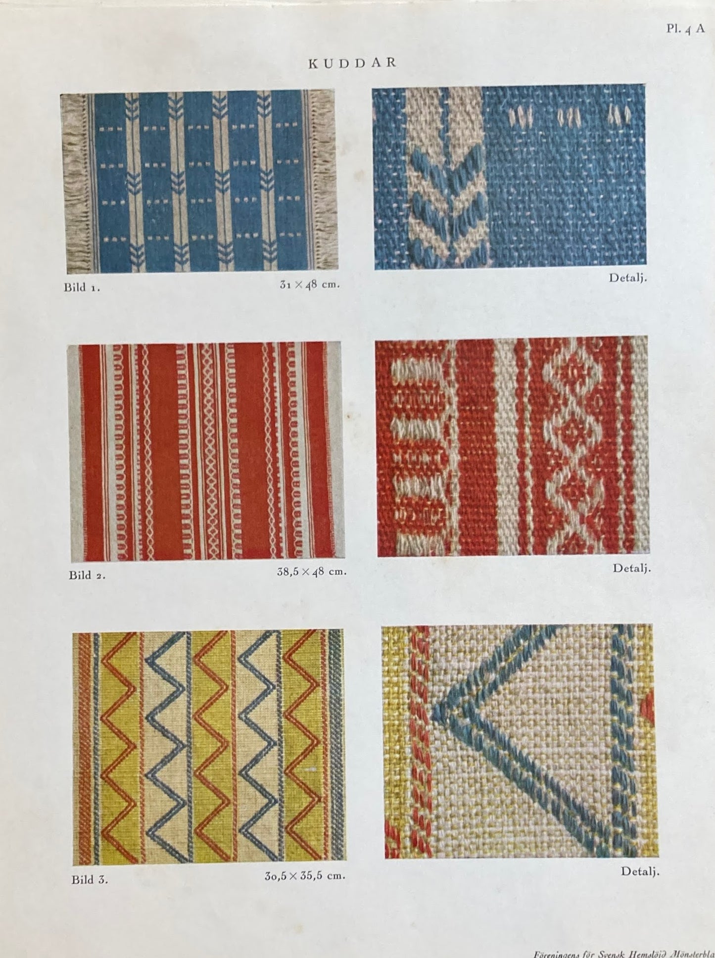 Monsterblad Utgivna av Foreningen for svensk hemslojd Prydnadsvavar  Kuddar  Lopare  Dukar KARTONG4 <クッション・ランナー・テーブルクロス> スウェーデン手工芸協会