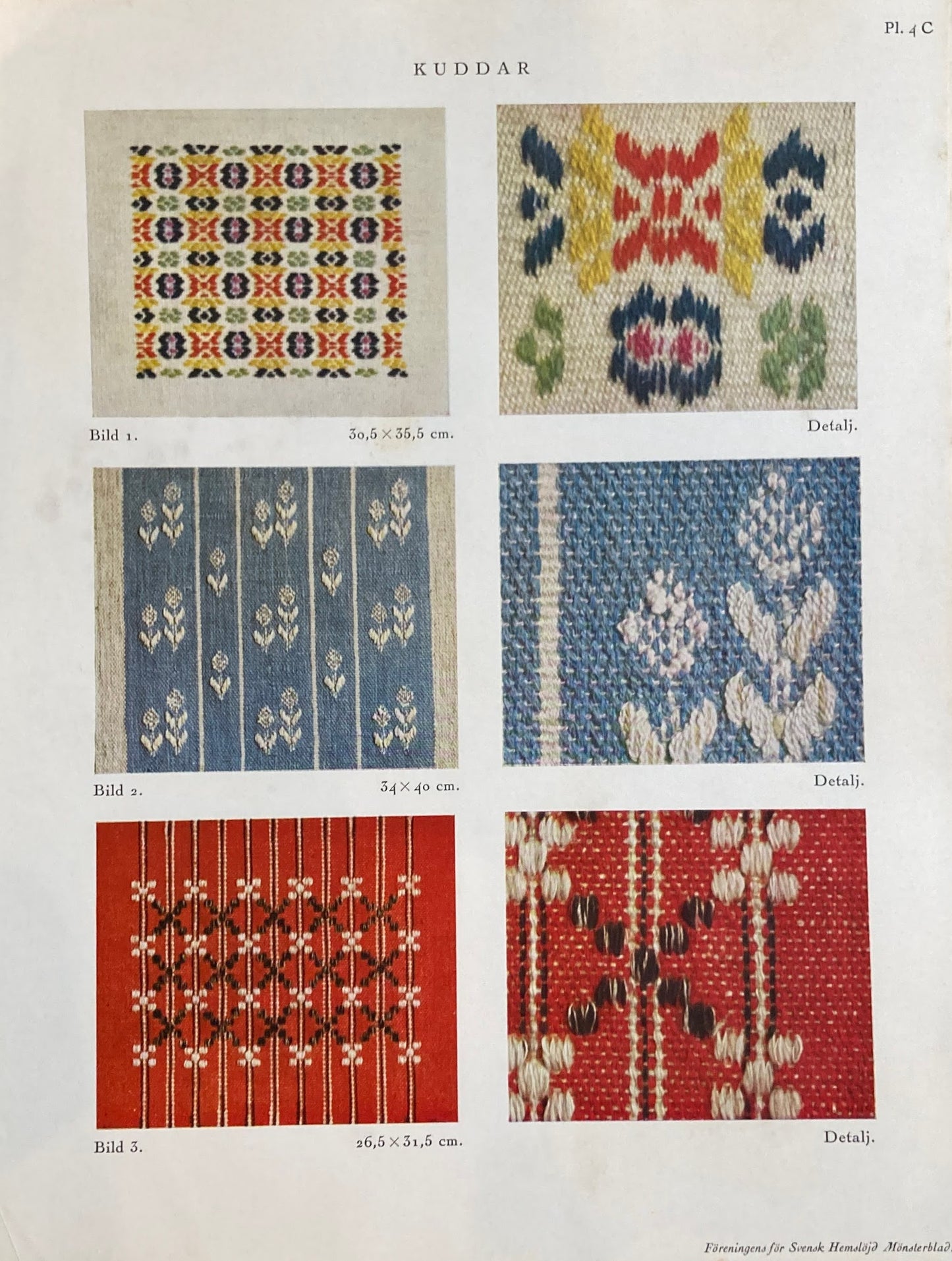 Monsterblad Utgivna av Foreningen for svensk hemslojd Prydnadsvavar  Kuddar  Lopare  Dukar KARTONG4 <クッション・ランナー・テーブルクロス> スウェーデン手工芸協会