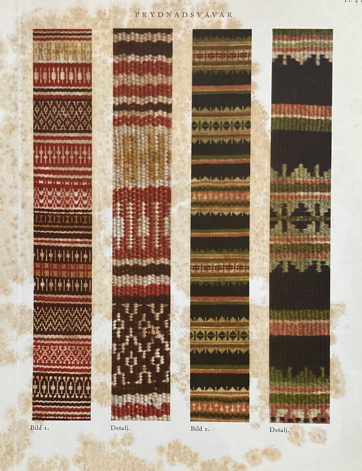 Monsterblad Utgivna av Foreningen for svensk hemslojd Prydnadsvavar  Kuddar  Lopare  Dukar KARTONG4 <クッション・ランナー・テーブルクロス> スウェーデン手工芸協会 蔵書印