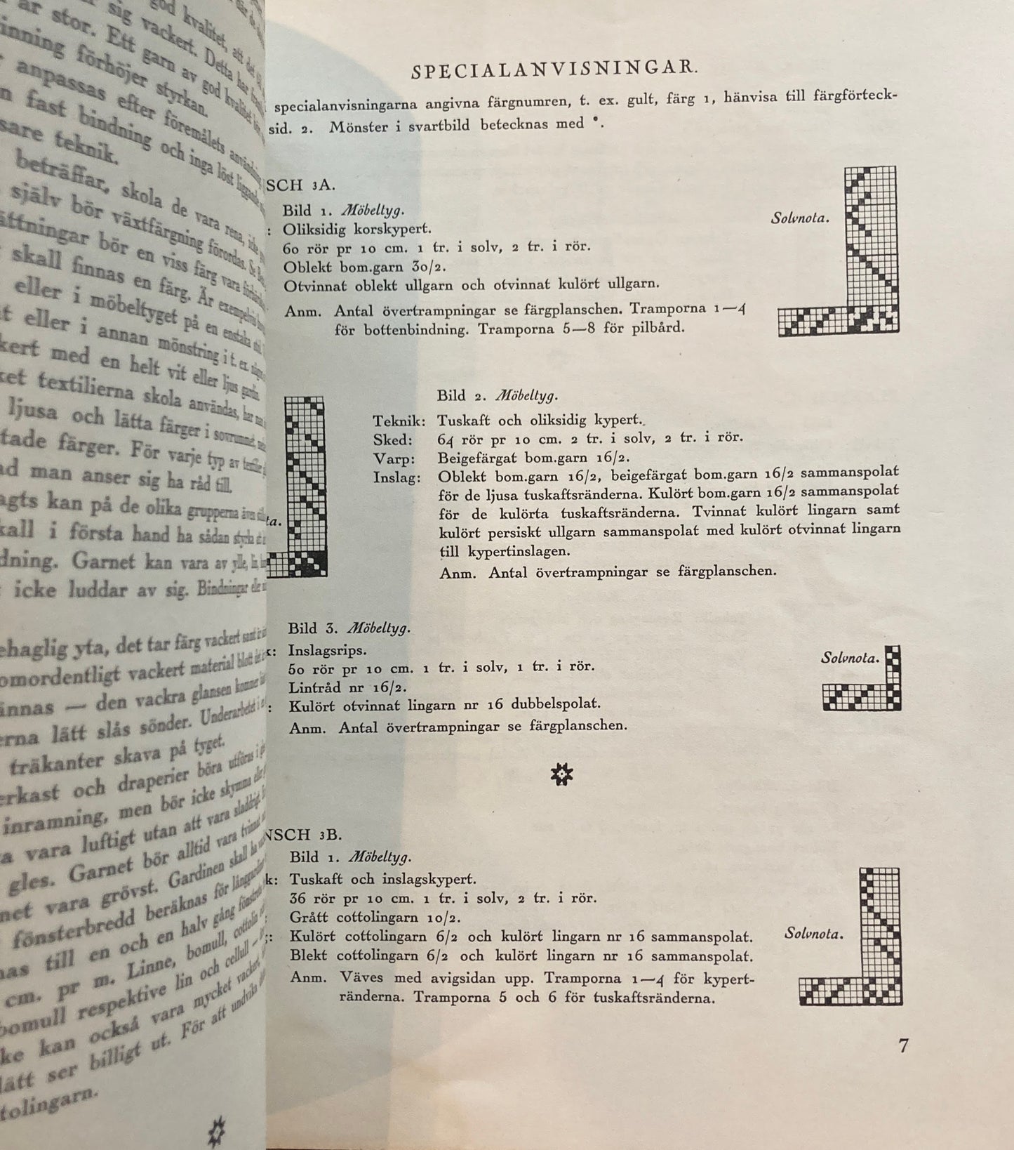 Monsterblad Utgivna av Foreningen for svensk hemslojd Mobeltyger  overdragstyger gardiner  och sangoverkast KARTONG3 <家具生地> スウェーデン手工芸協会